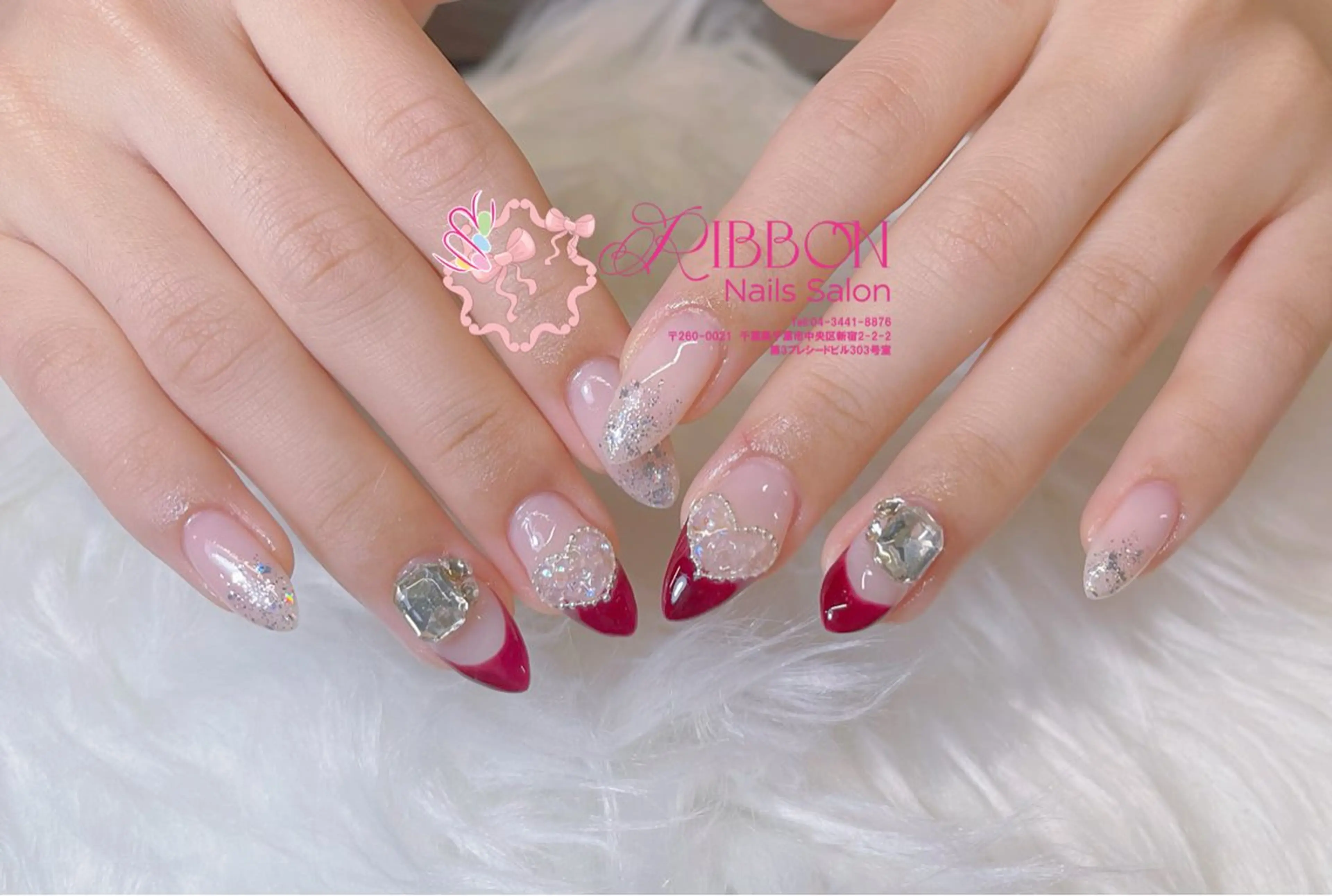 ネイル フレンチネイル ジェルネイル マグネットネイル 持ち込み ニュアンスネイル ハンドネイル Ribbonnail salonのネイルデザイン