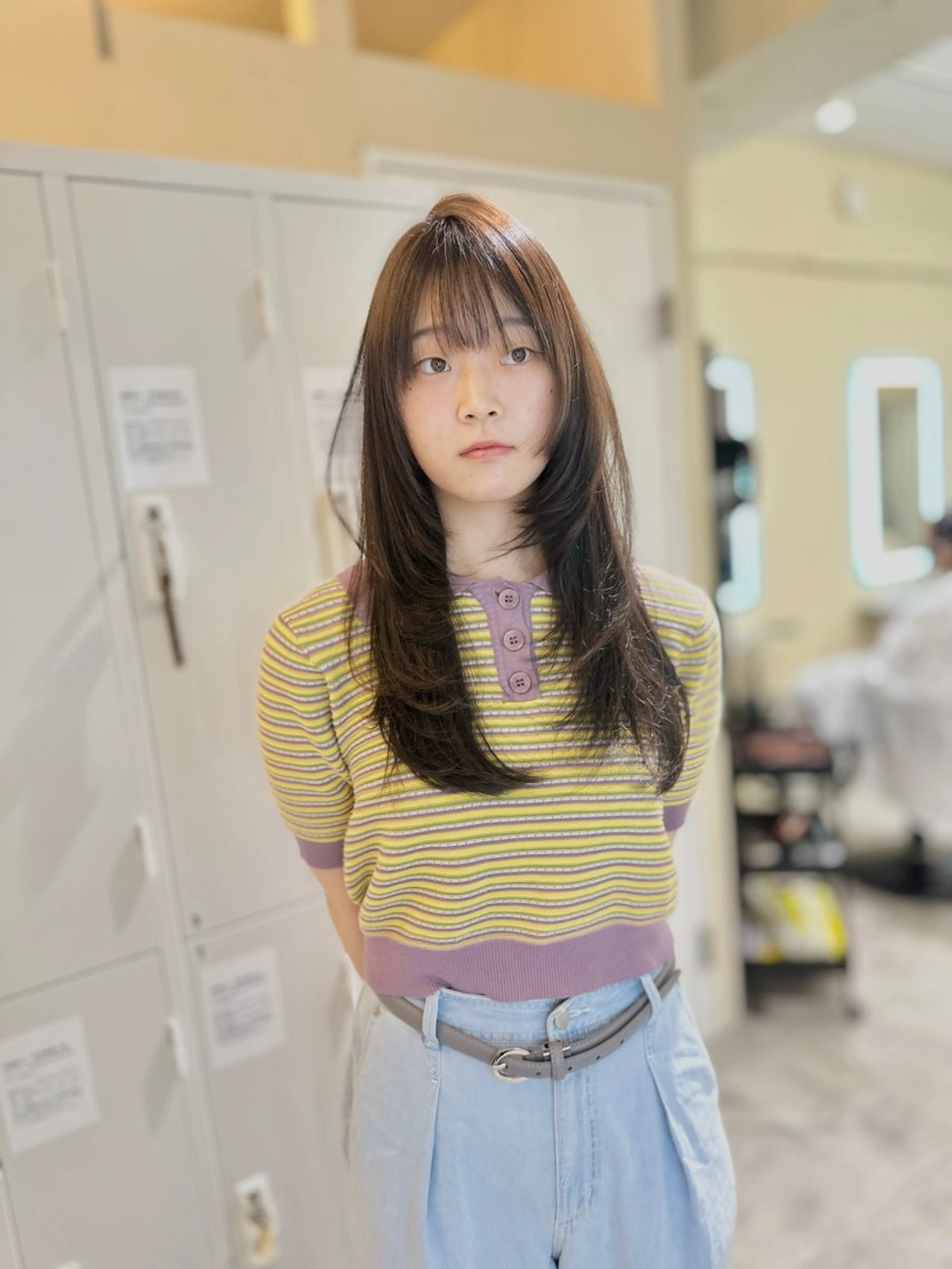 ロング カラー アディクシーカラー バレイヤージュ ブリーチ デザインカラー ダブルカラー カット ヘアカラー トリートメント 色気レイヤーカット 大和健生のヘアスタイル