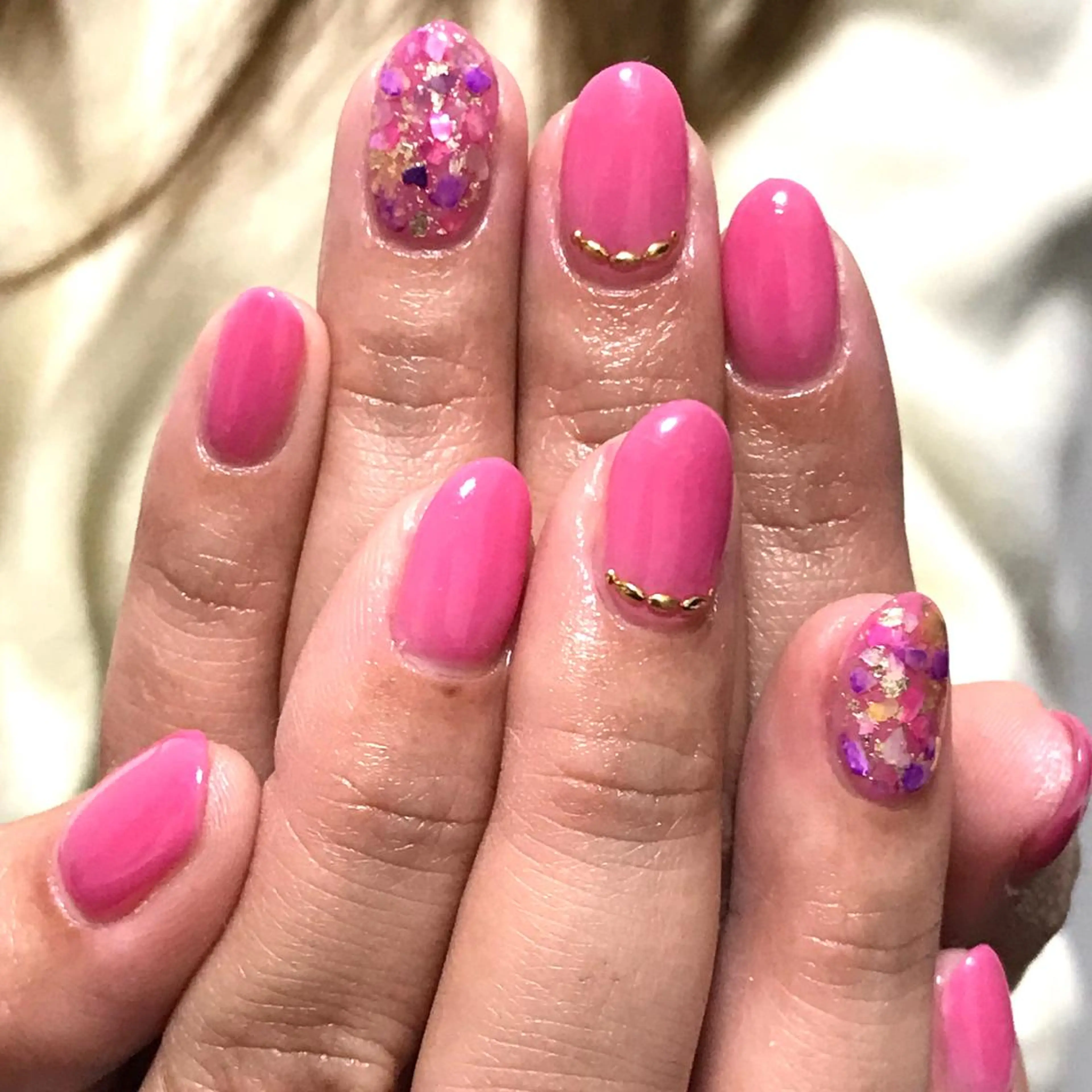 ネイル オフィスネイル ピンク シンプルネイル ステラ marikominoのネイルデザイン