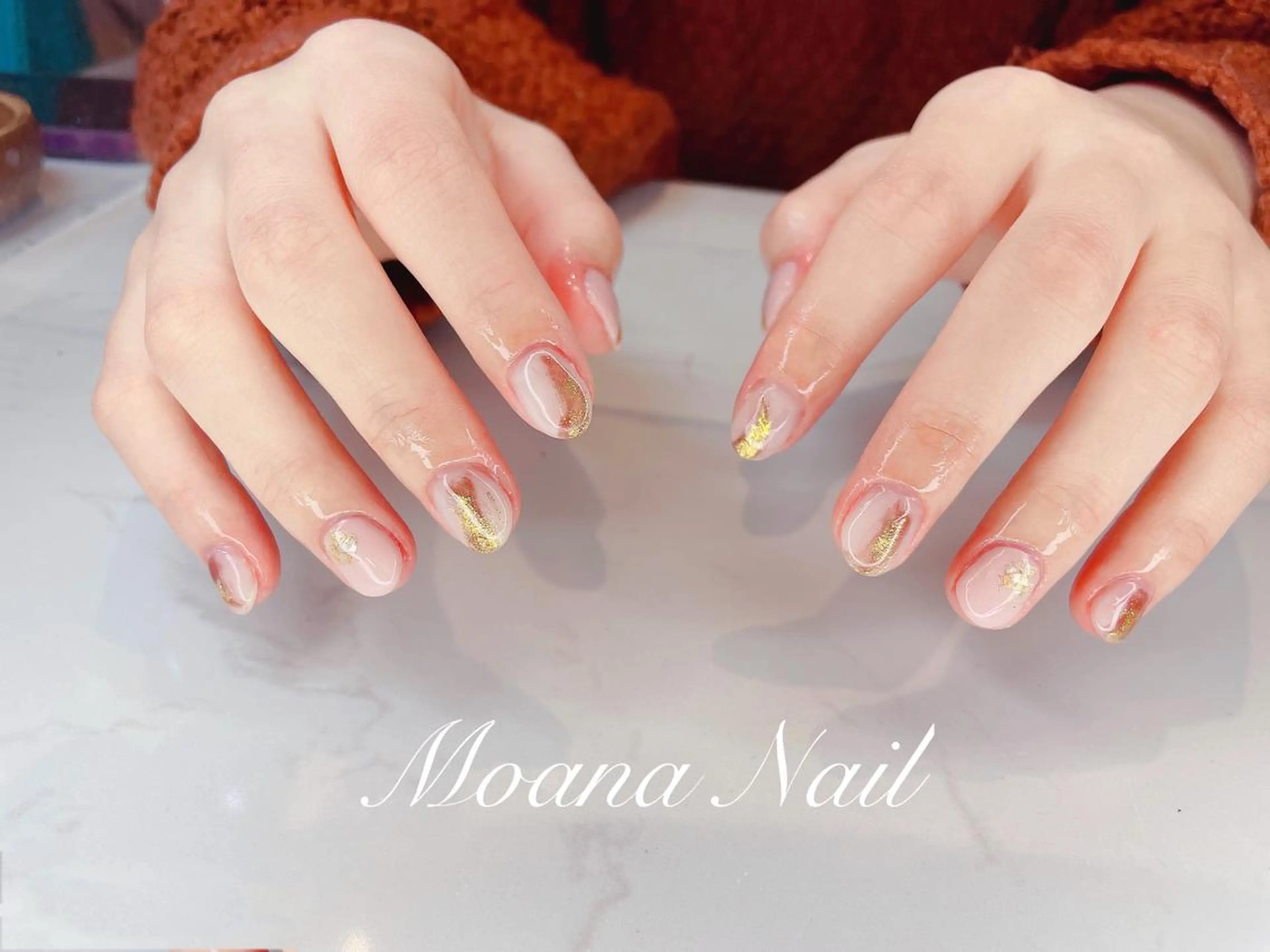 ネイル 桜ネイル クリアネイル 長さ出し フットネイル フレンチネイル Moana Nail 長さだし専門店のネイルデザイン