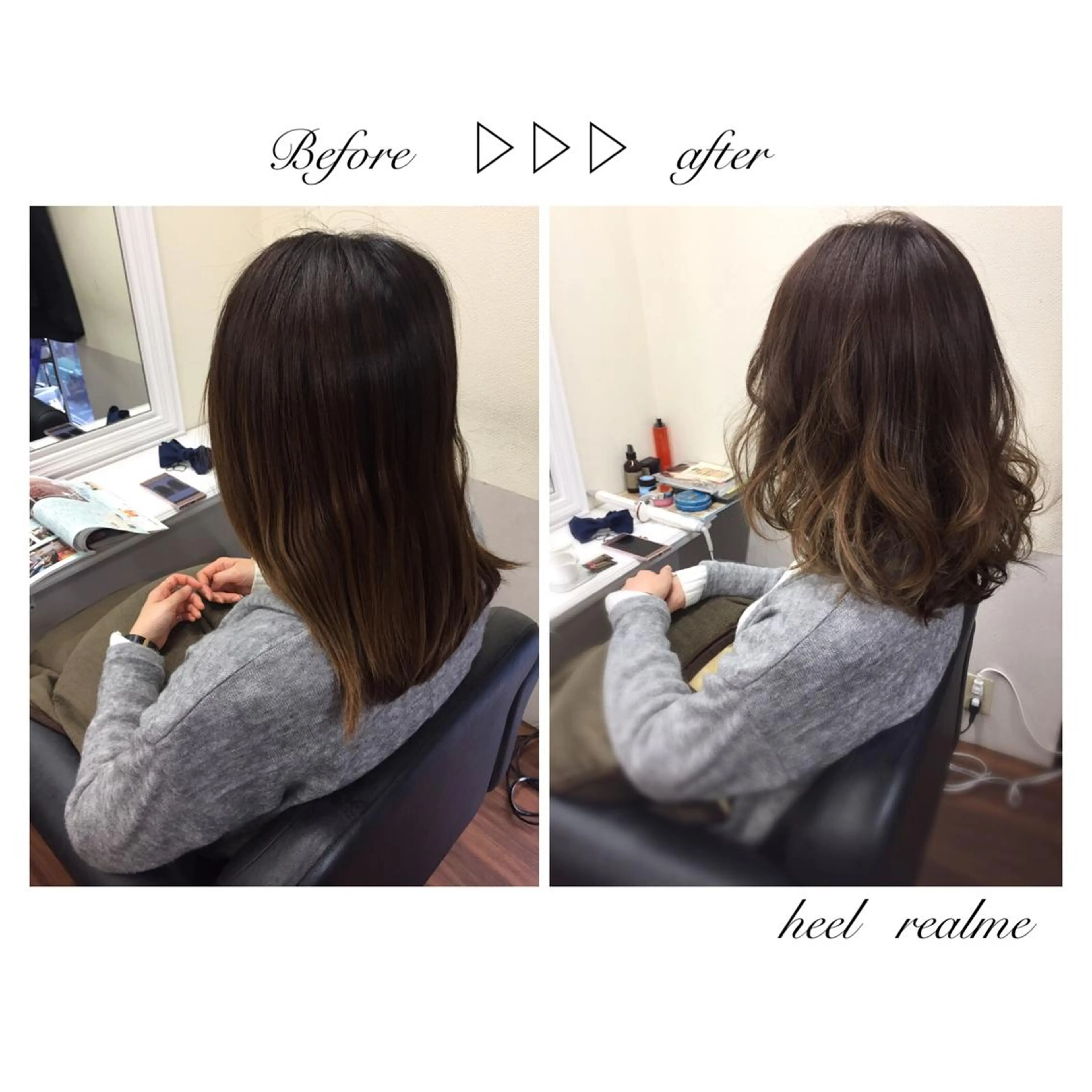 ミディアム カラー パーマ ヘアアレンジ アディクシーカラー グラデーションカラー 成松 勇治のヘアスタイル