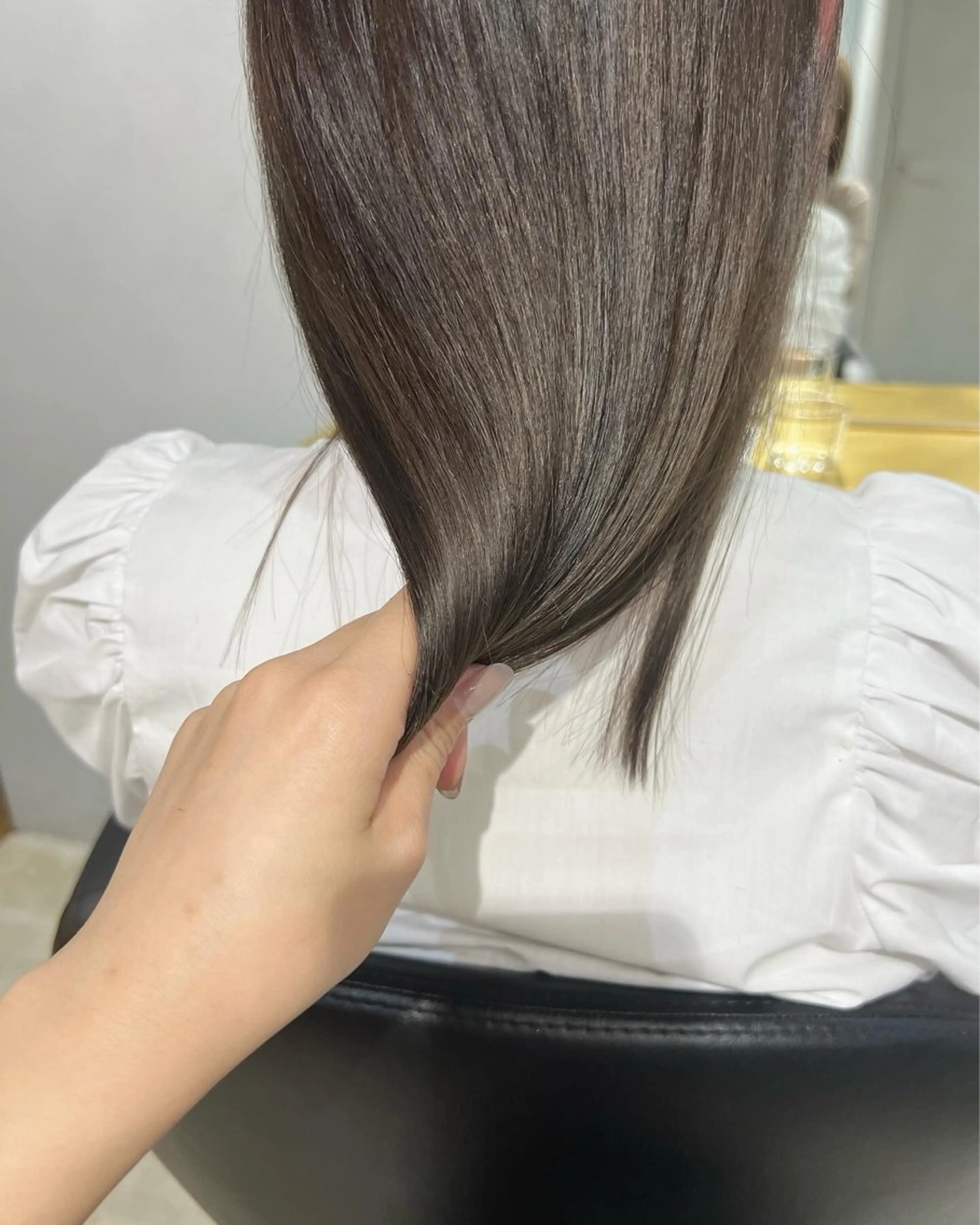 ミディアム カラー akane/ボブ /オリーブ/ブラウンのヘアスタイル