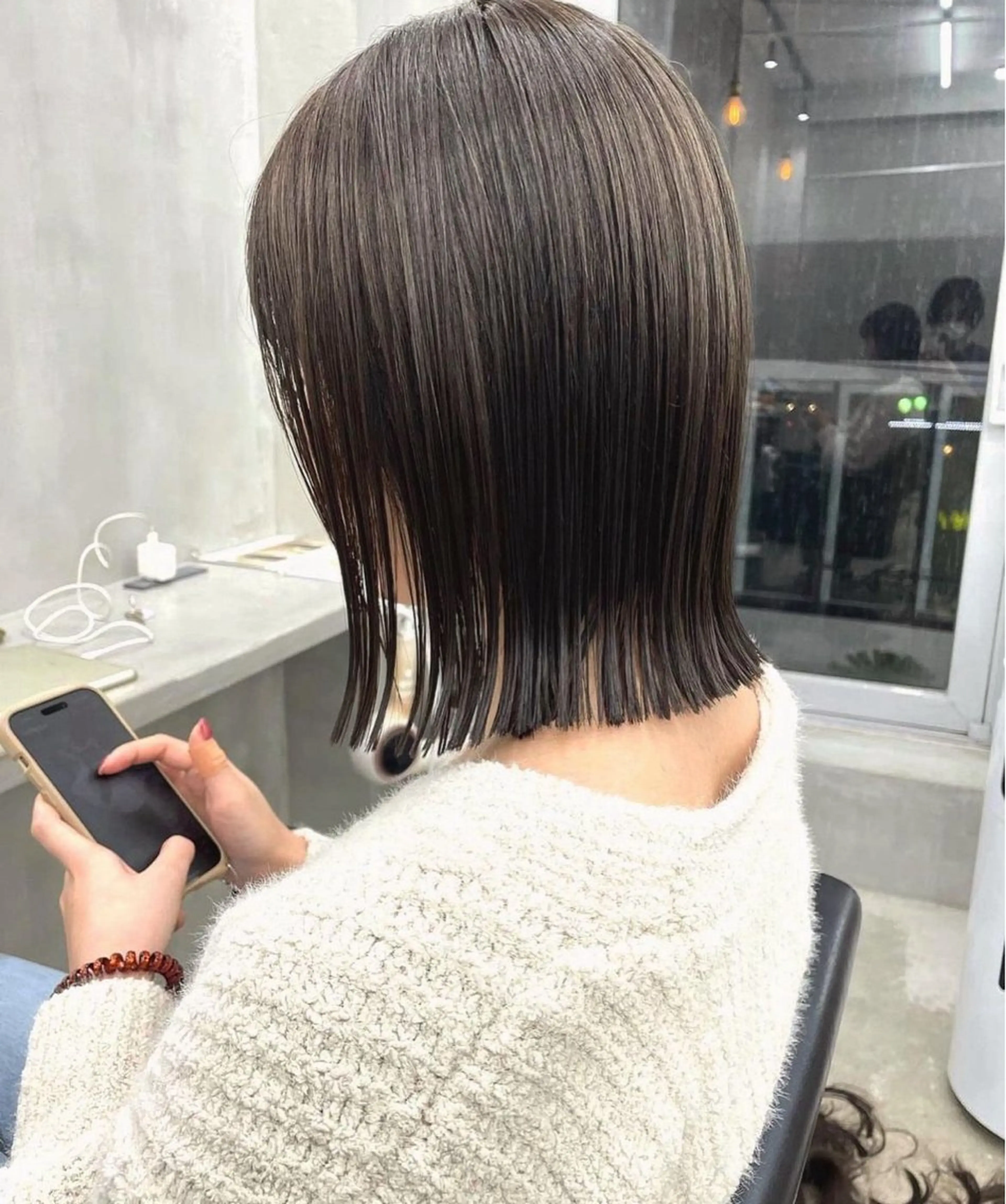 ミディアム 縮毛矯正 🫧ほのか /透明感カラー🫧のヘアスタイル