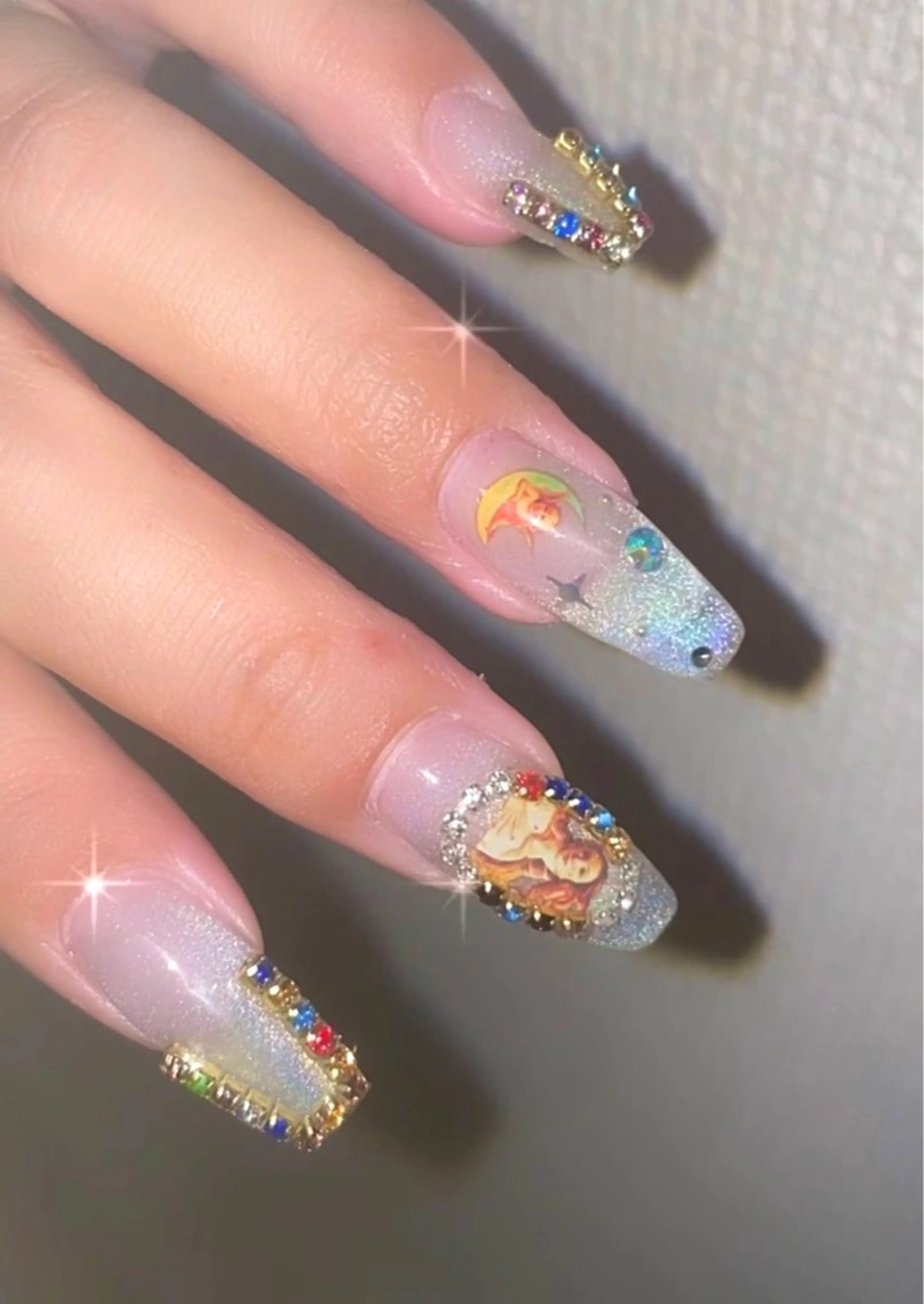 ネイル グラデーション キラキラネイル マグネットネイル ニュアンスネイル Ri-e's nailのネイルデザイン