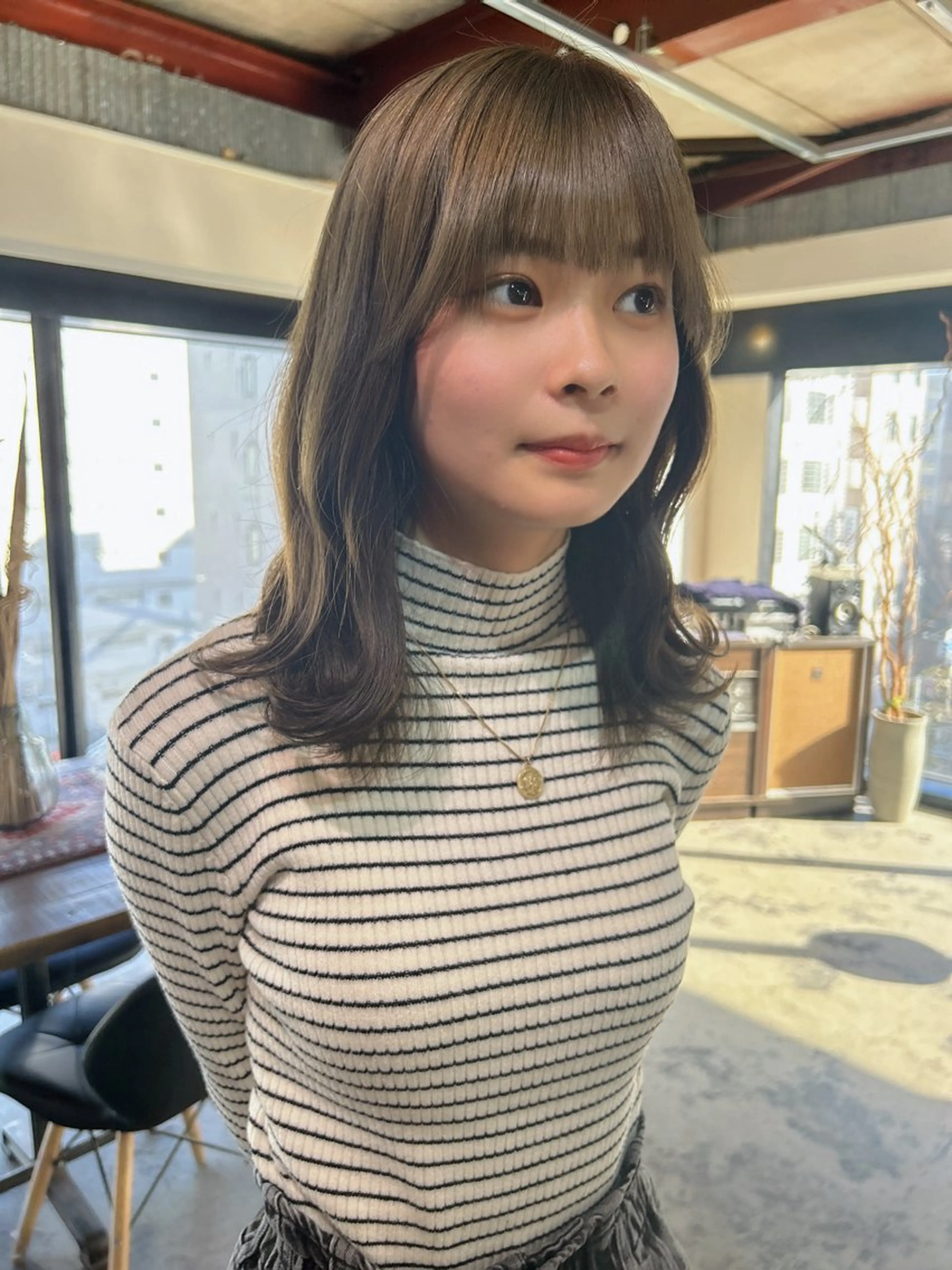 ミディアム カラー カット ヘアカラー トリートメント レイヤーカット/艶 カラー/SHISEIのヘアスタイル