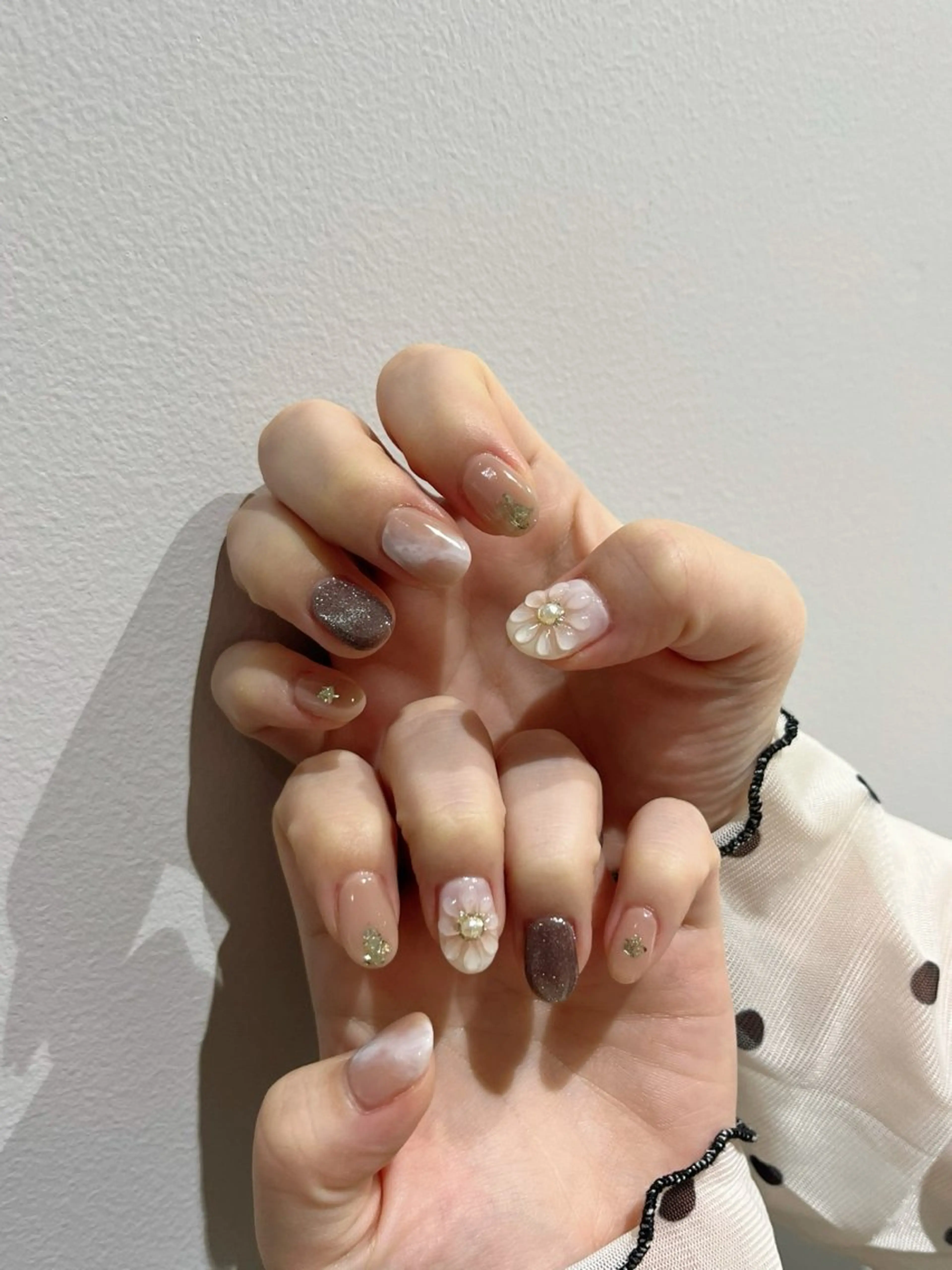 ネイル フラワーネイル ぷっくりネイル ハンドネイル WAVY_nail YUIKAのネイルデザイン