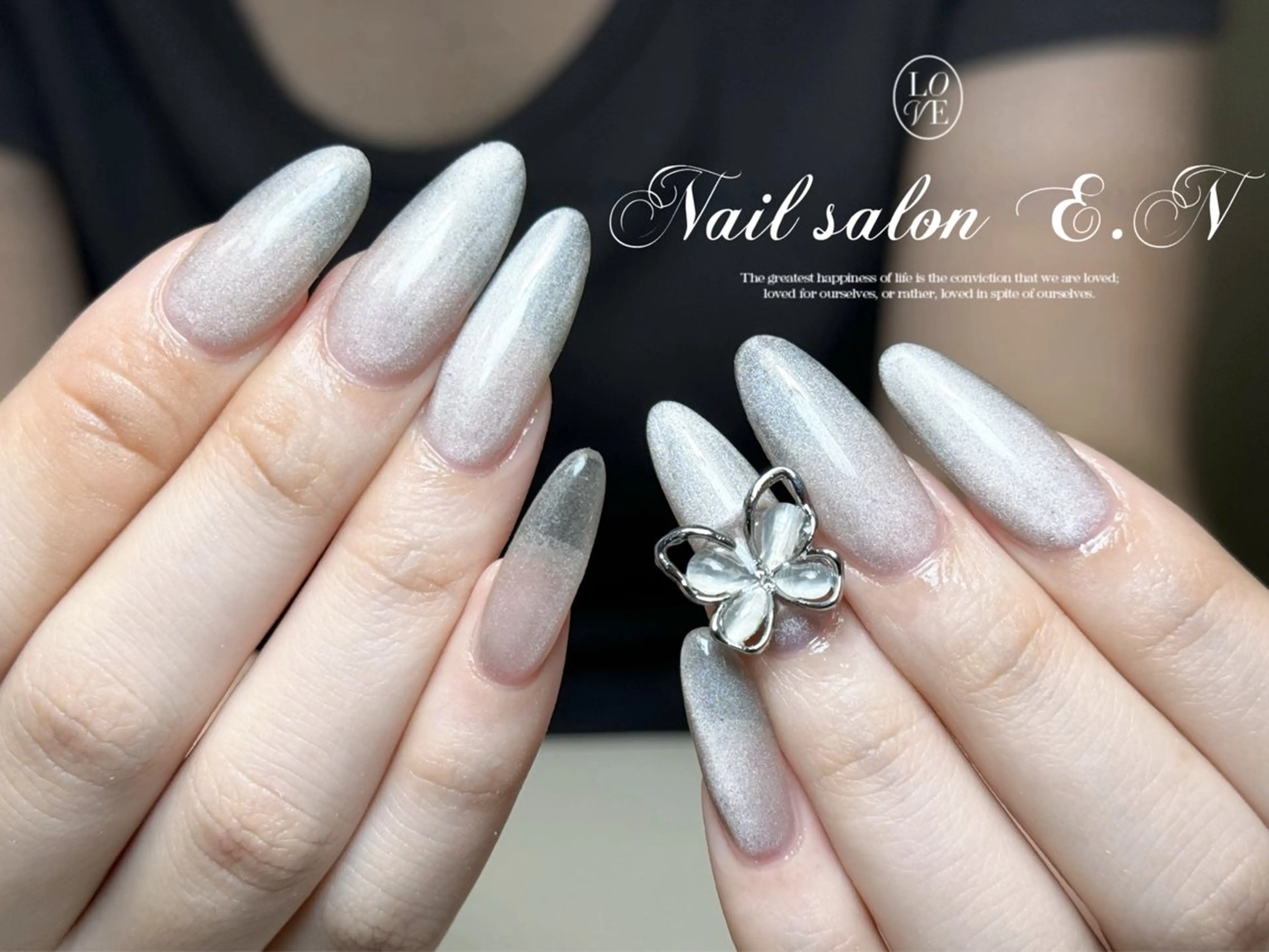 ネイル アートネイル オーロラネイル ガーリー キラキラネイル 韓国ネイル E.N🦋 長さ出し/持ち込みのネイルデザイン