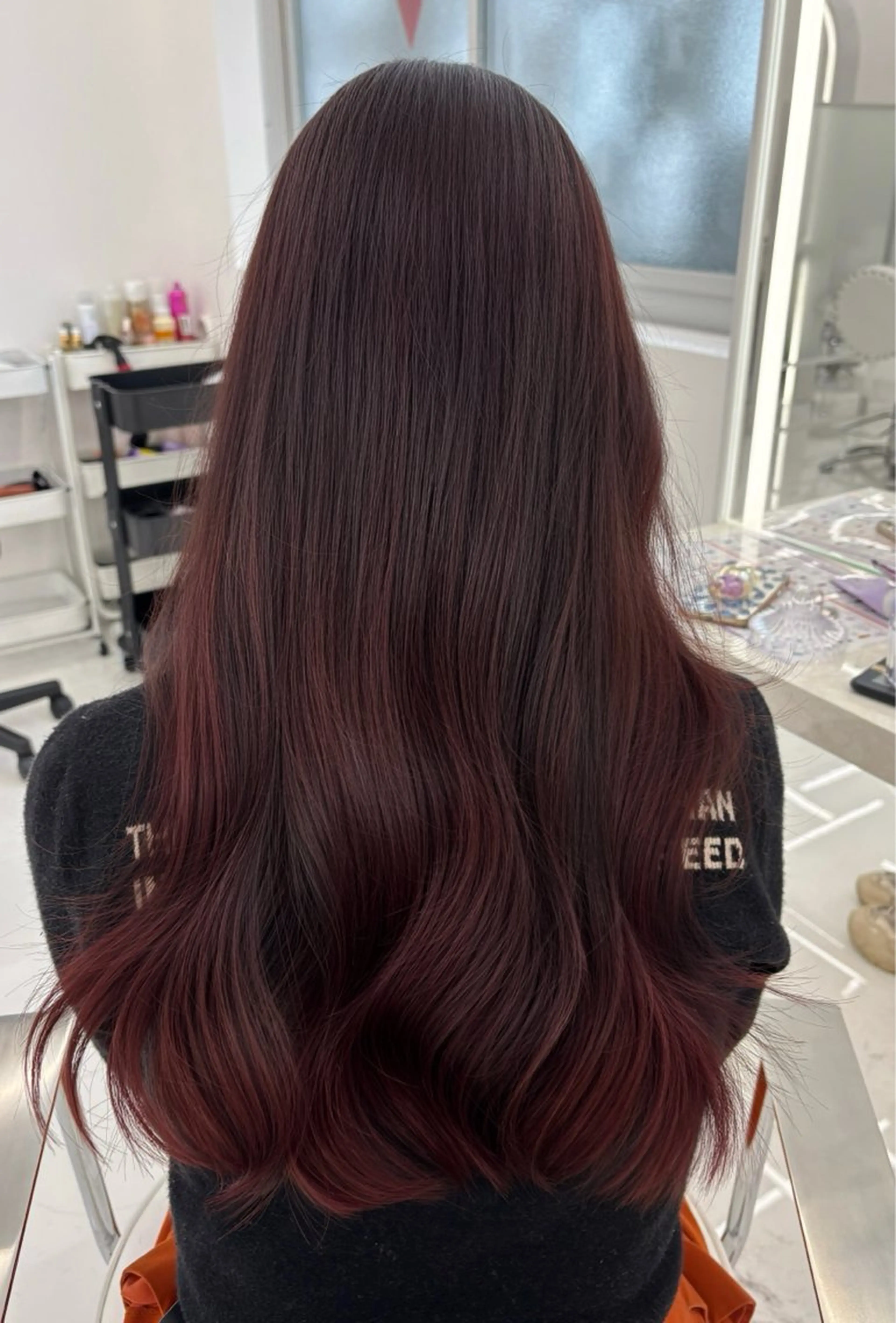 セミロング カラー ブラウンカラー レッドカラー レッドブラウン ヘアカラー COAPLUS所属・韓国/レイヤー/ 前髪/Asamiのヘアスタイル