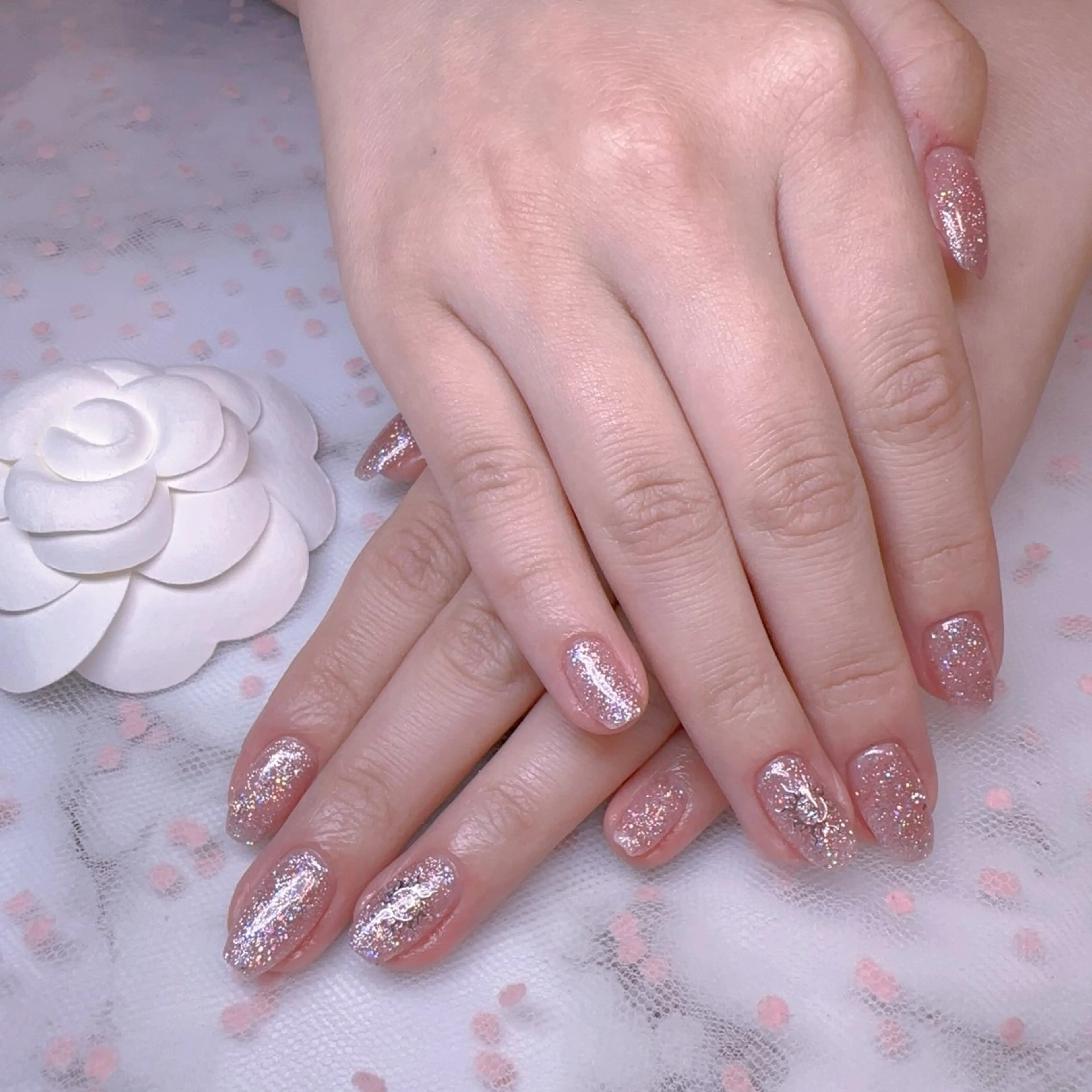 ネイル オーロラネイル フットネイル 韓国ネイル ラメ(グリッター) ラメグラデーション ハンドネイル Belle nail salon 新小岩のネイルデザイン