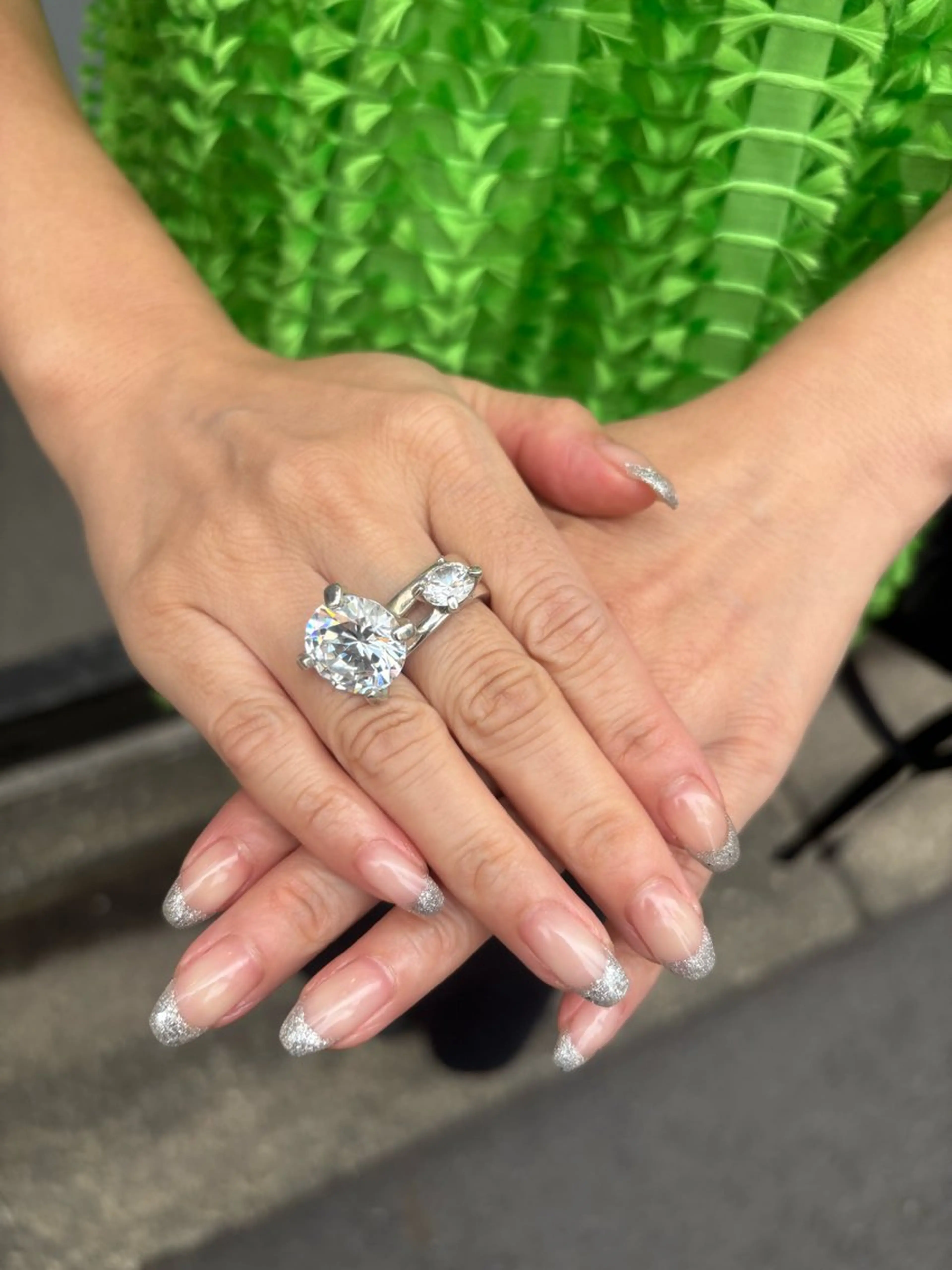 【パラジェル】オフ無しフレンチネイルの写真