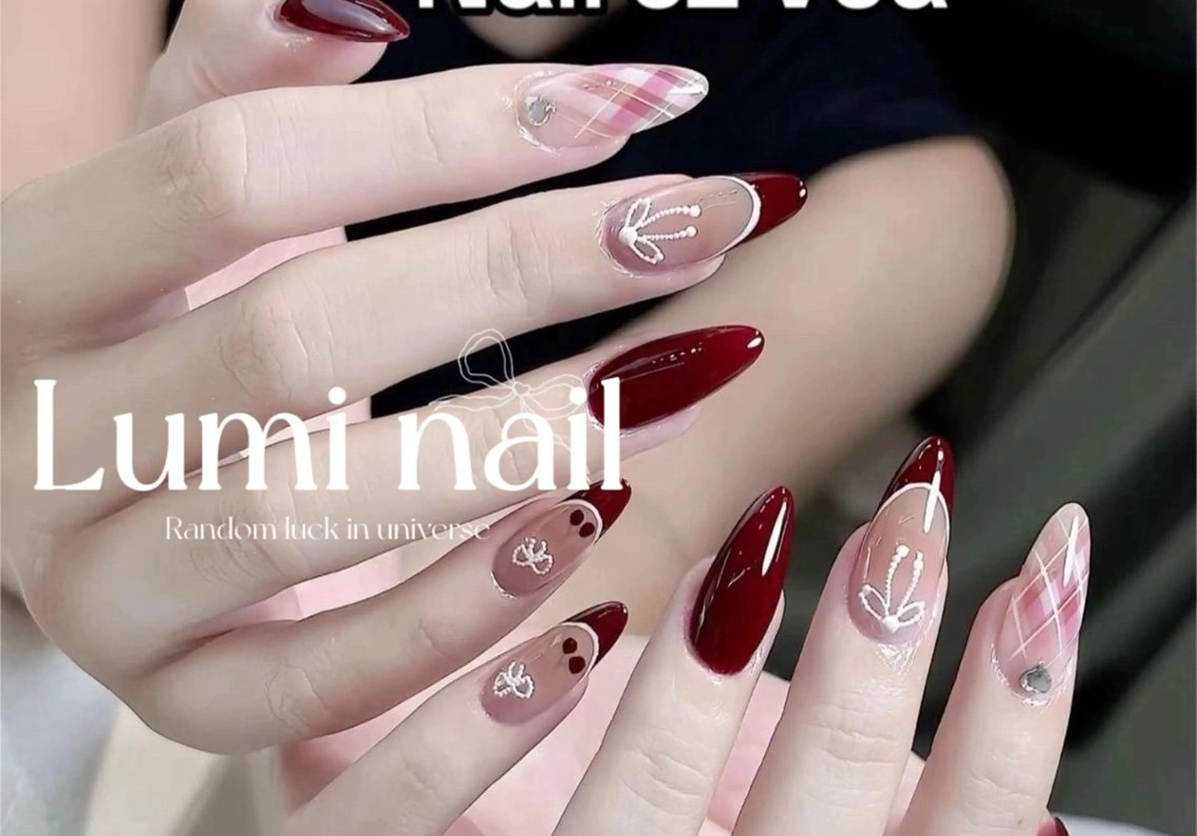 ネイル ツイードネイル 冬ネイル クリスマス 神崎 理沙のネイルデザイン