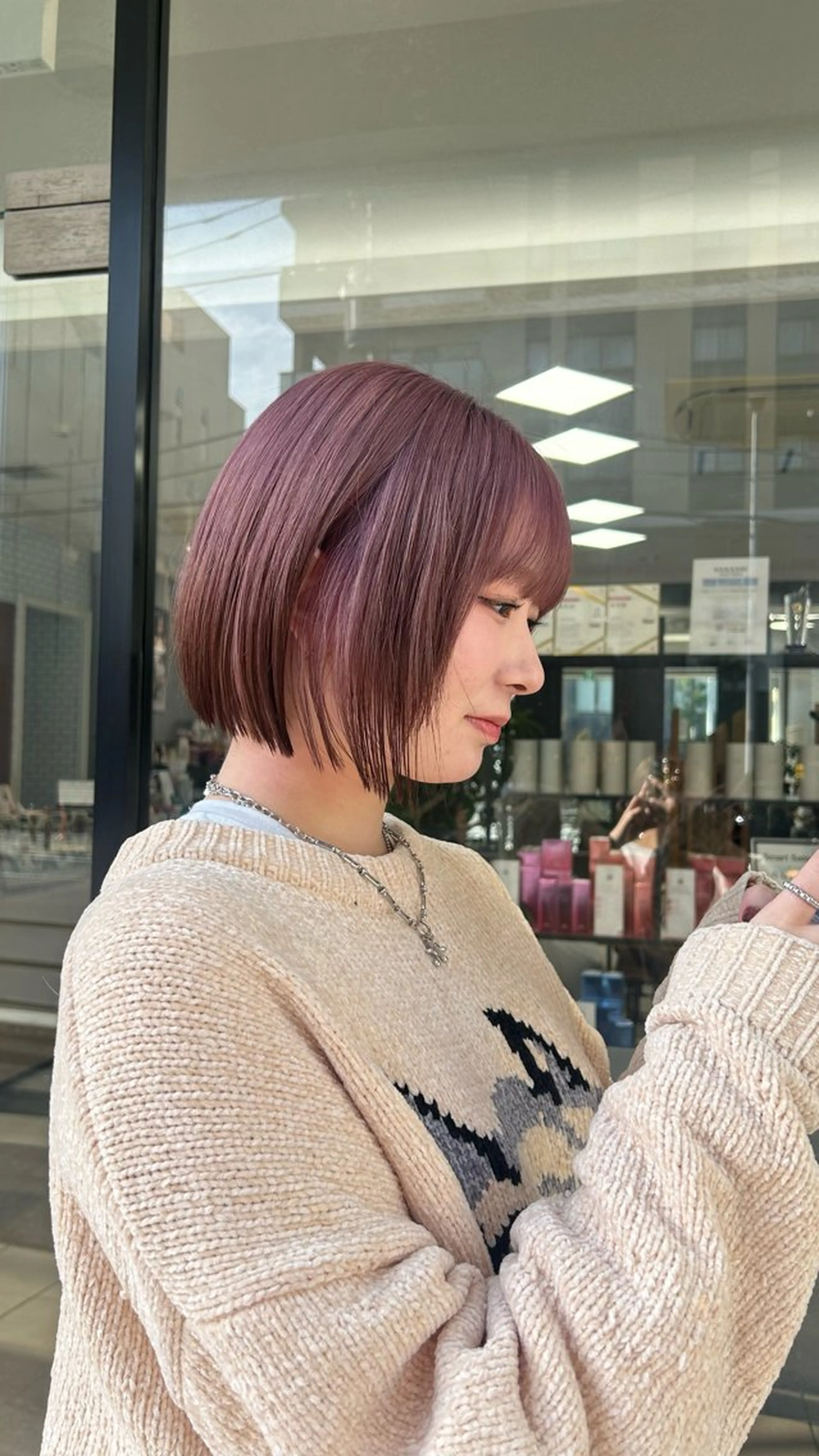 ショート ピンクラベンダー 縮毛矯正💫／艶 カラーemi🍒のヘアスタイル