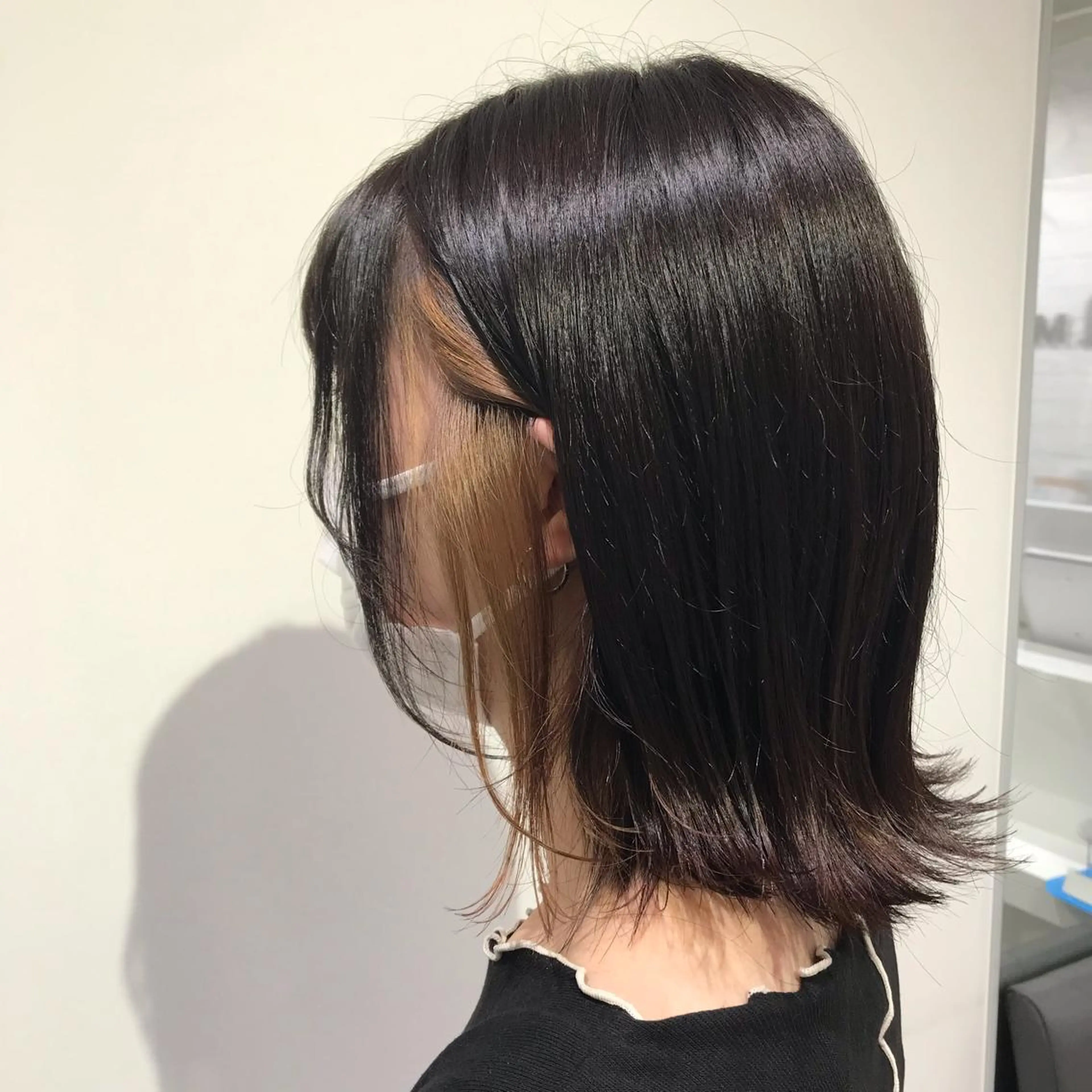 ミディアム カラー ベージュカラー イヤリングカラー ヘアカラー トリートメント 暖色カラー🌹 中山由梨のヘアスタイル