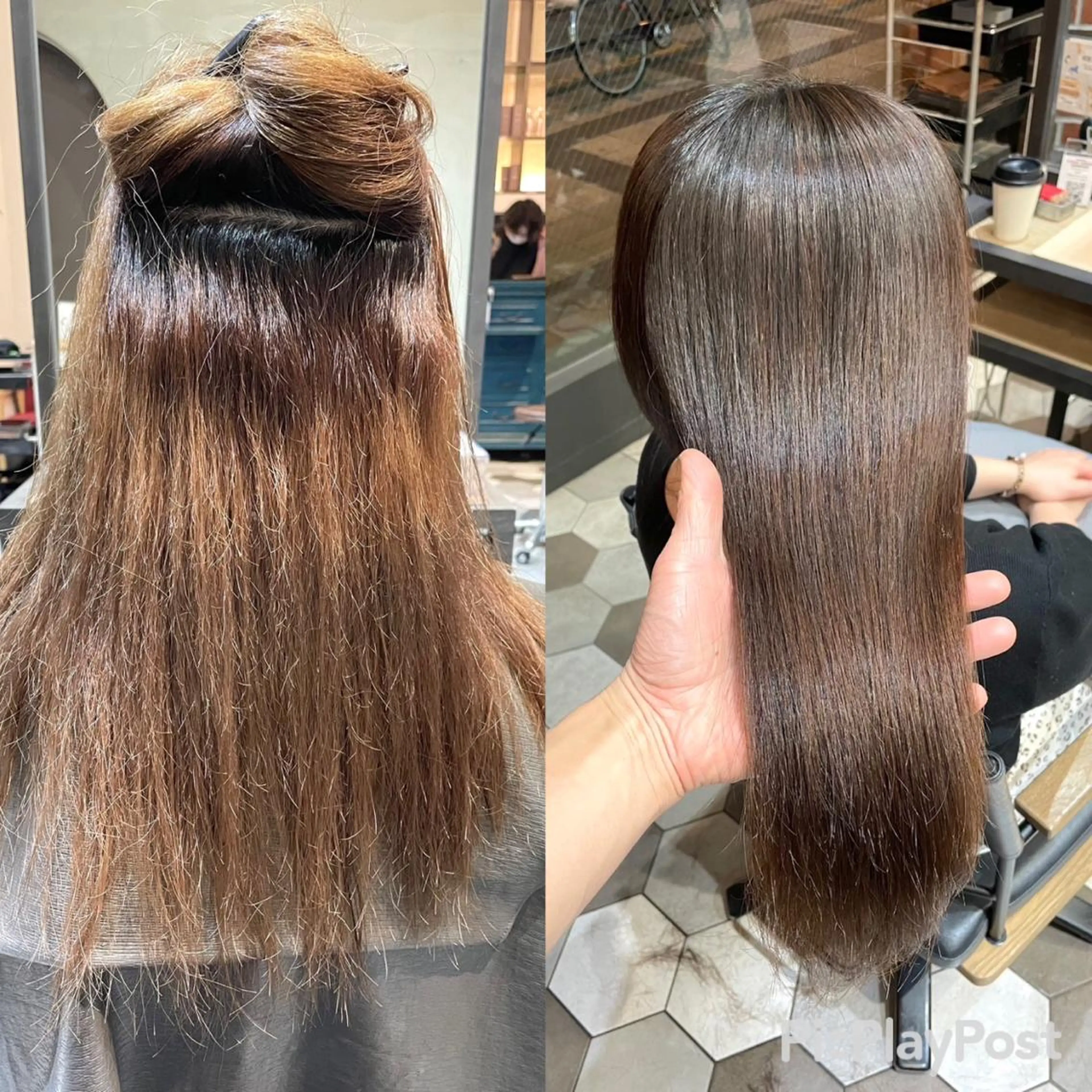ロング カット ヘアカラー トリートメント 韓国風🫧髪質改善 村上　蒼生のヘアスタイル