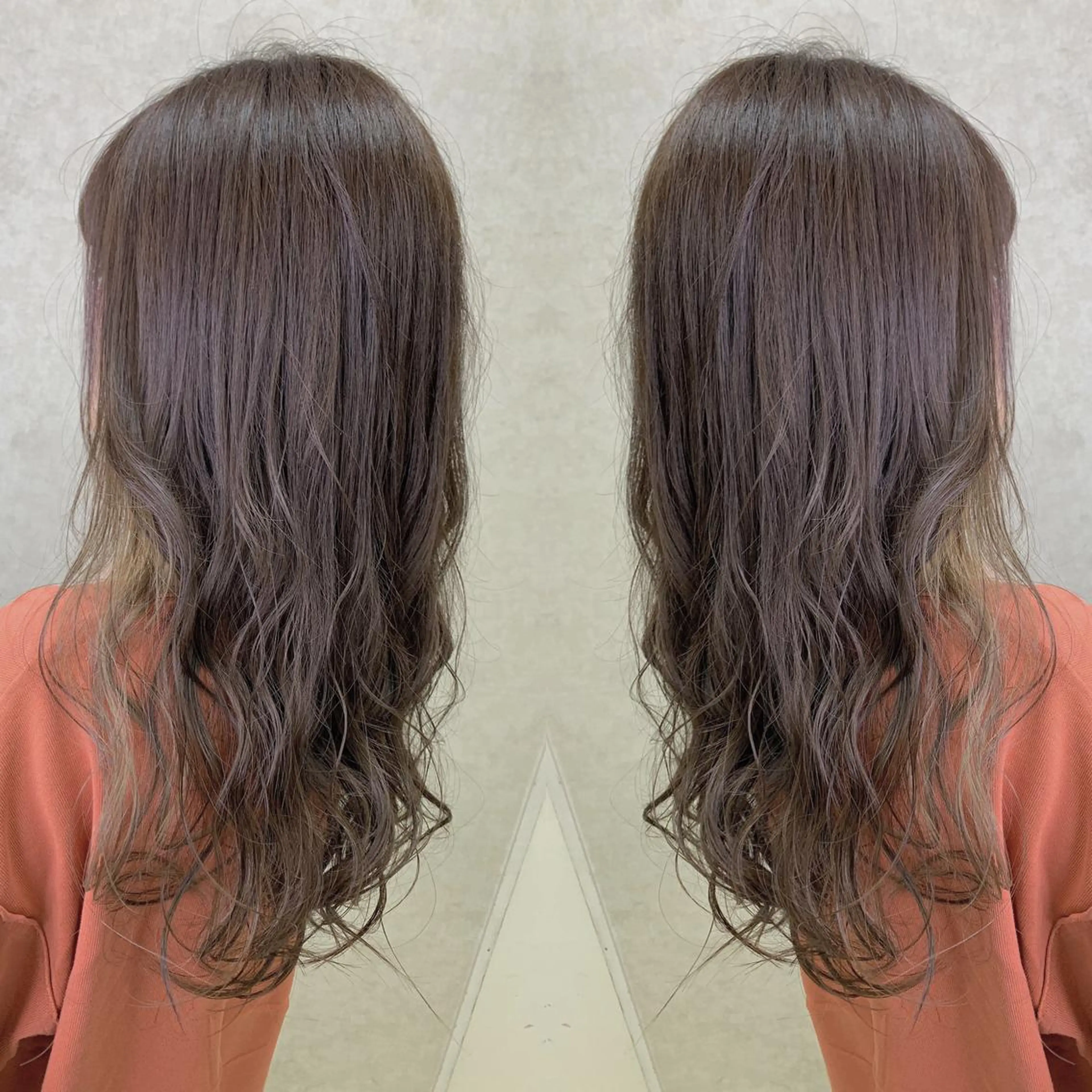 セミロング カラー ヘアアレンジ ベージュカラー ブリーチ エドルカラー 竹井 寛喜のヘアスタイル