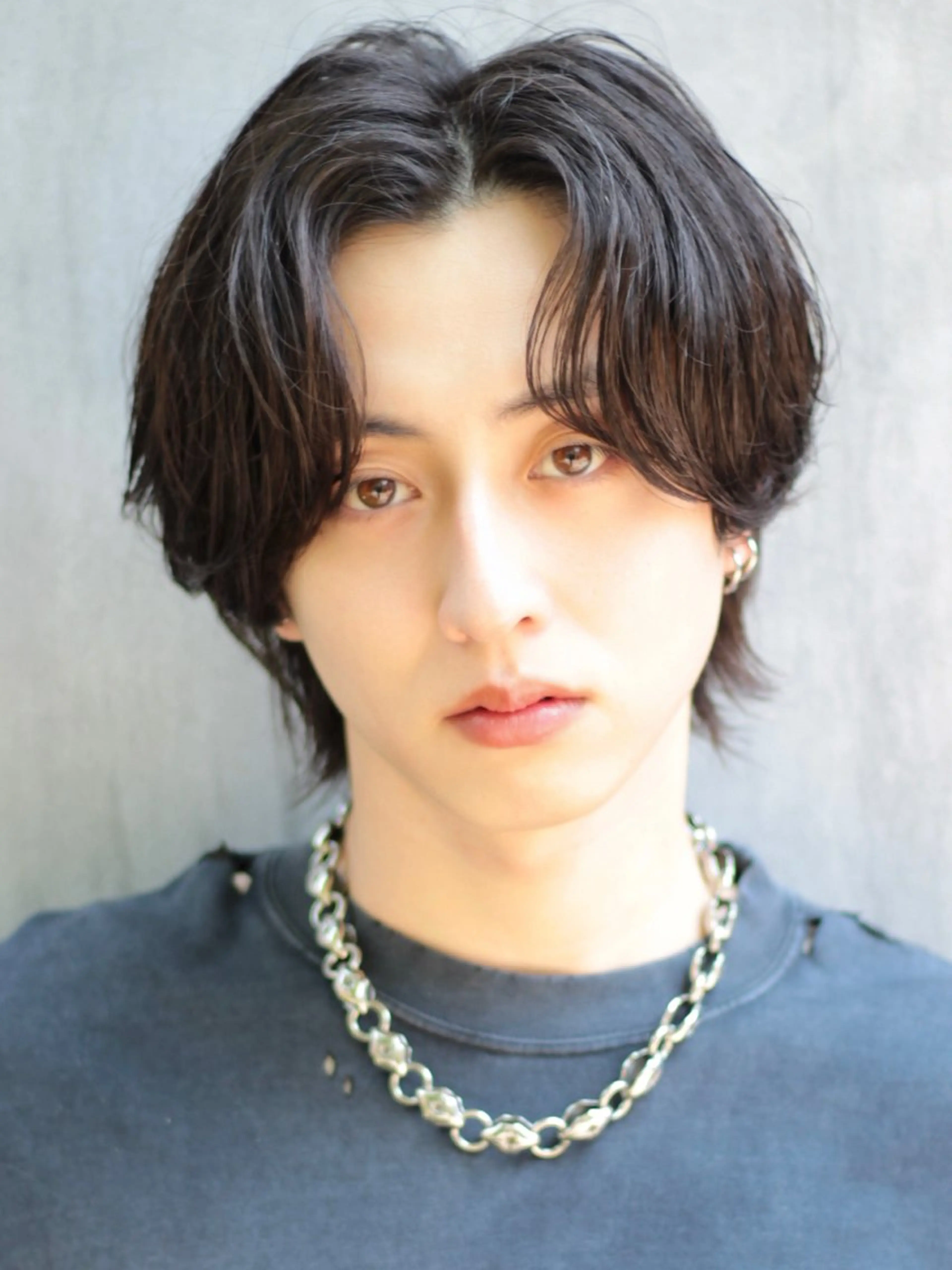 ショート パーマ メンズ カット パーマ 波巻きパーマ 朝崎倭斗のヘアスタイル
