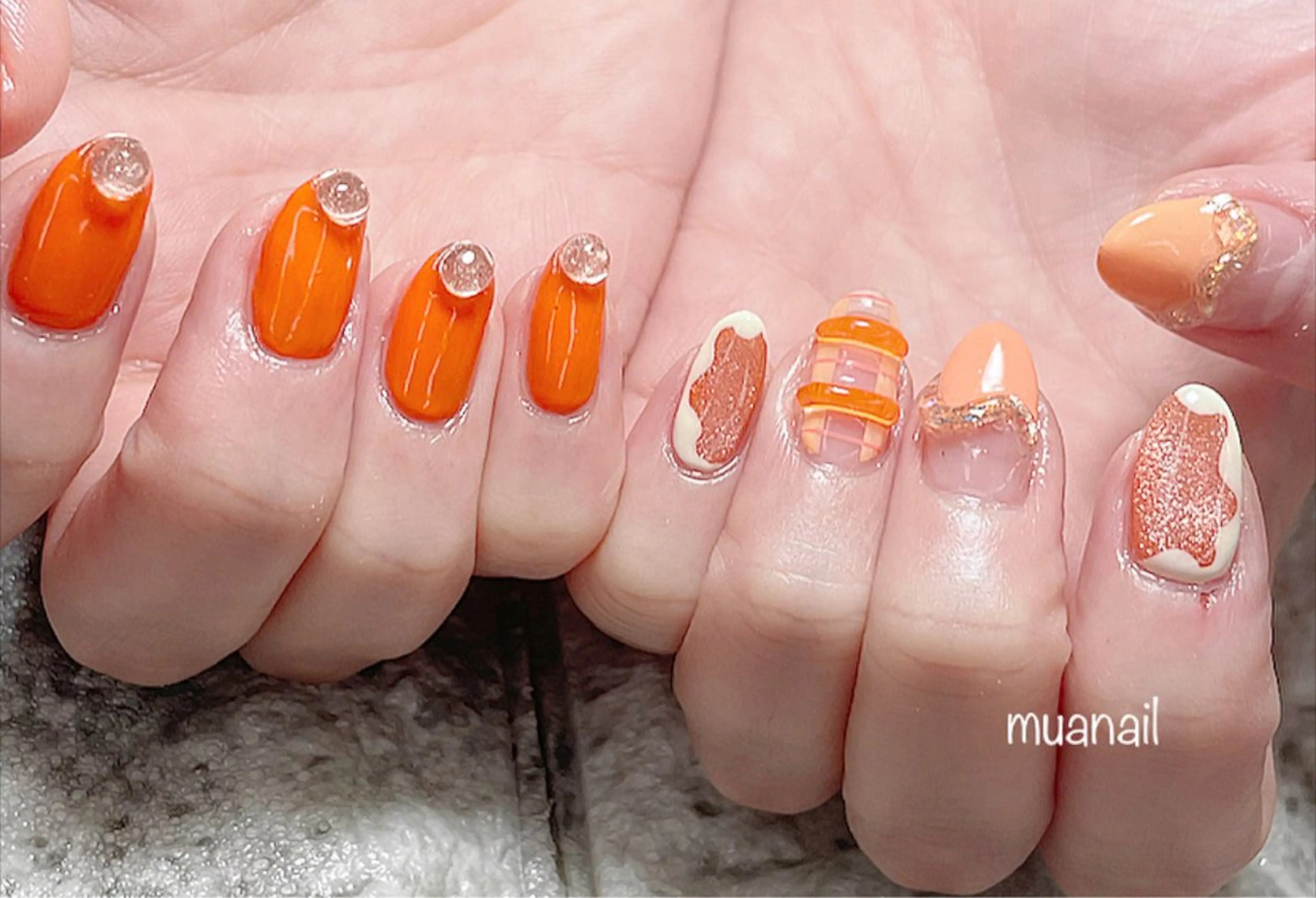 ネイル ブルー マグネットネイル ぷっくりネイル 夏ネイル ハンドネイル mua nail mikiのネイルデザイン