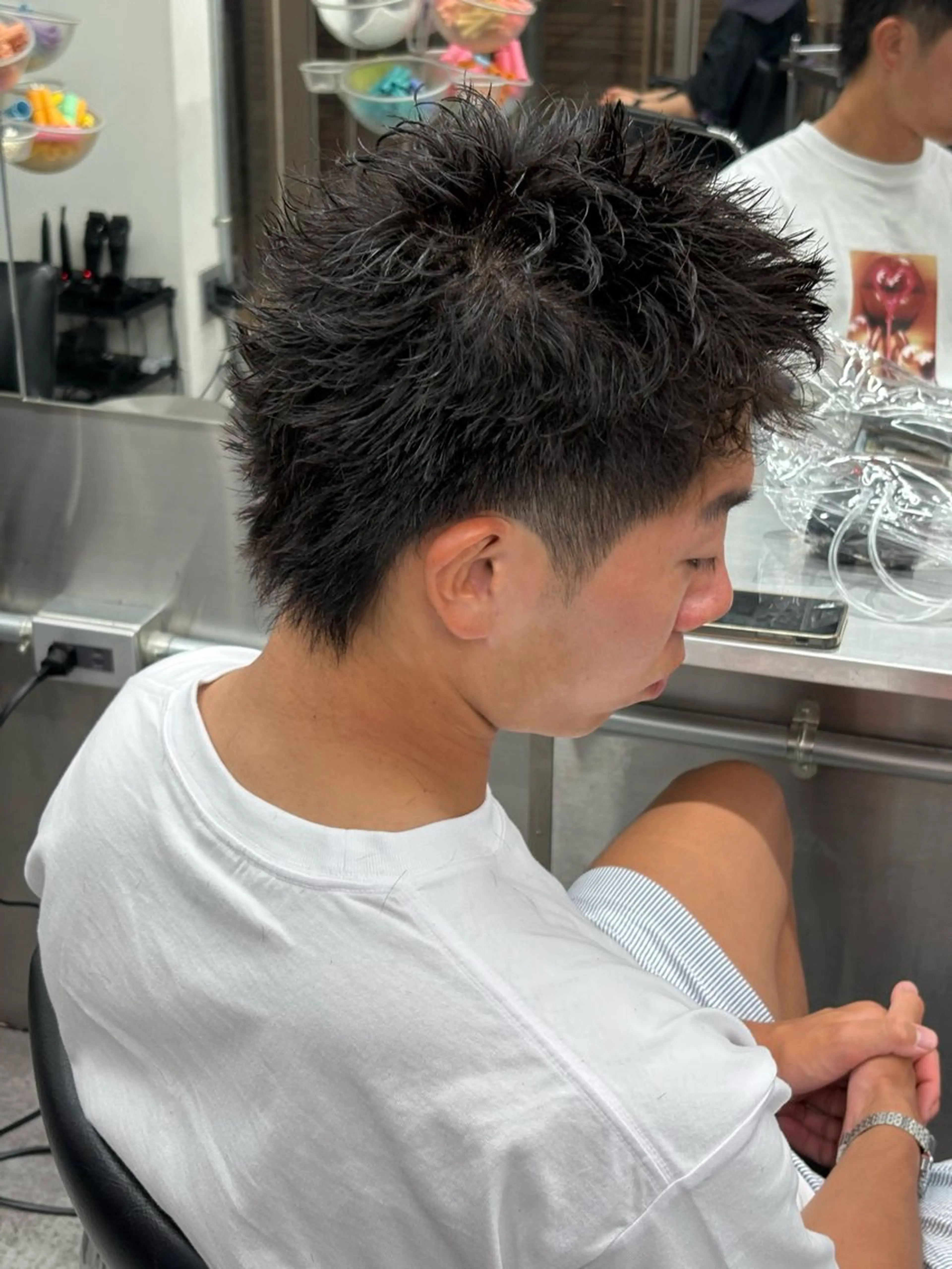 ショート カラー パーマ メンズ カット パーマ トリートメント ヘアセット メンズパーマ特化 🔥韓国ヘア職人🔥のヘアスタイル