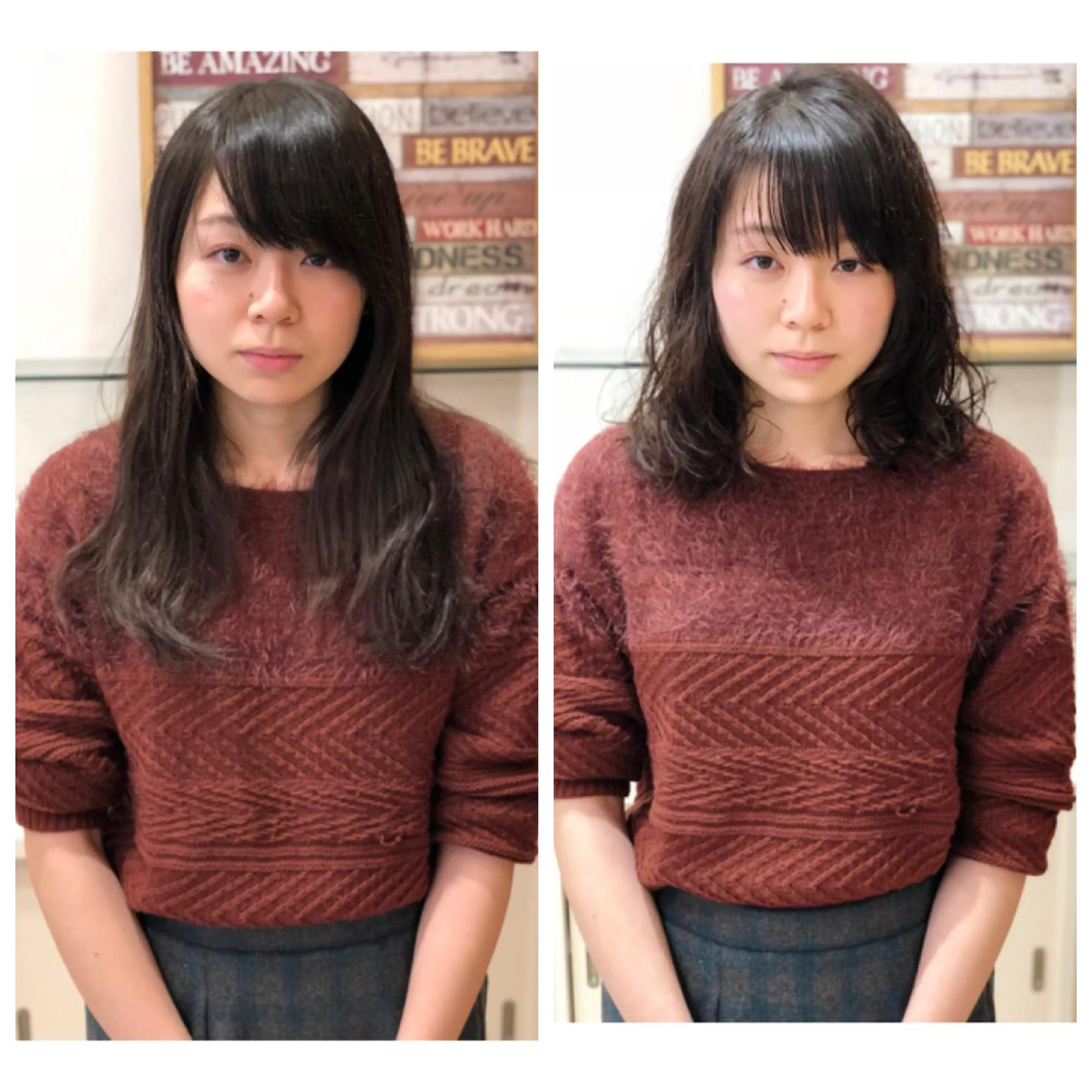 ミディアム パーマ ミディアムパーマ くせ毛 ディレクター ノナカのヘアスタイル