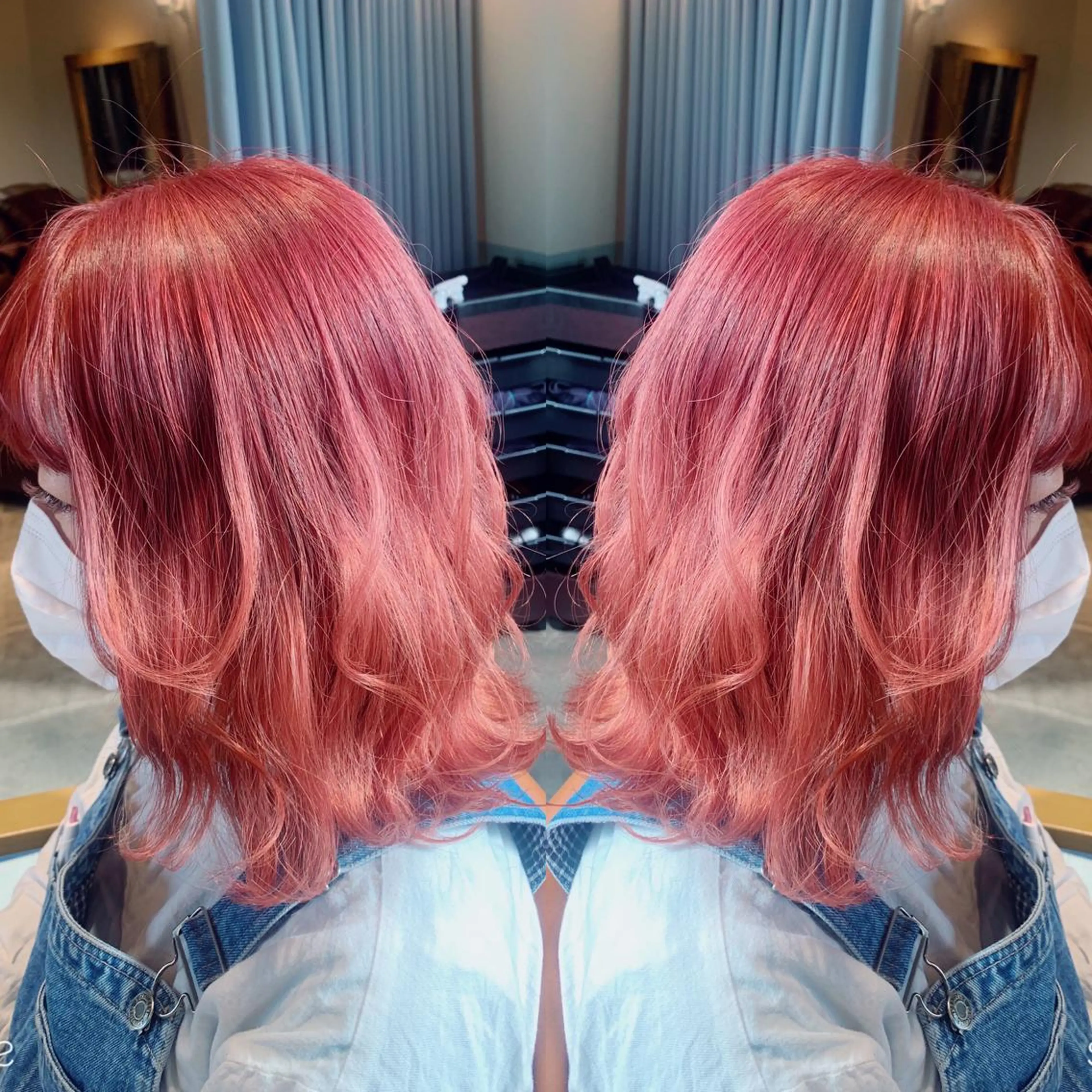 ミディアム カラー カシス ピンクカラー 韓国🇰🇷 ✂︎hair 内田愛のヘアスタイル