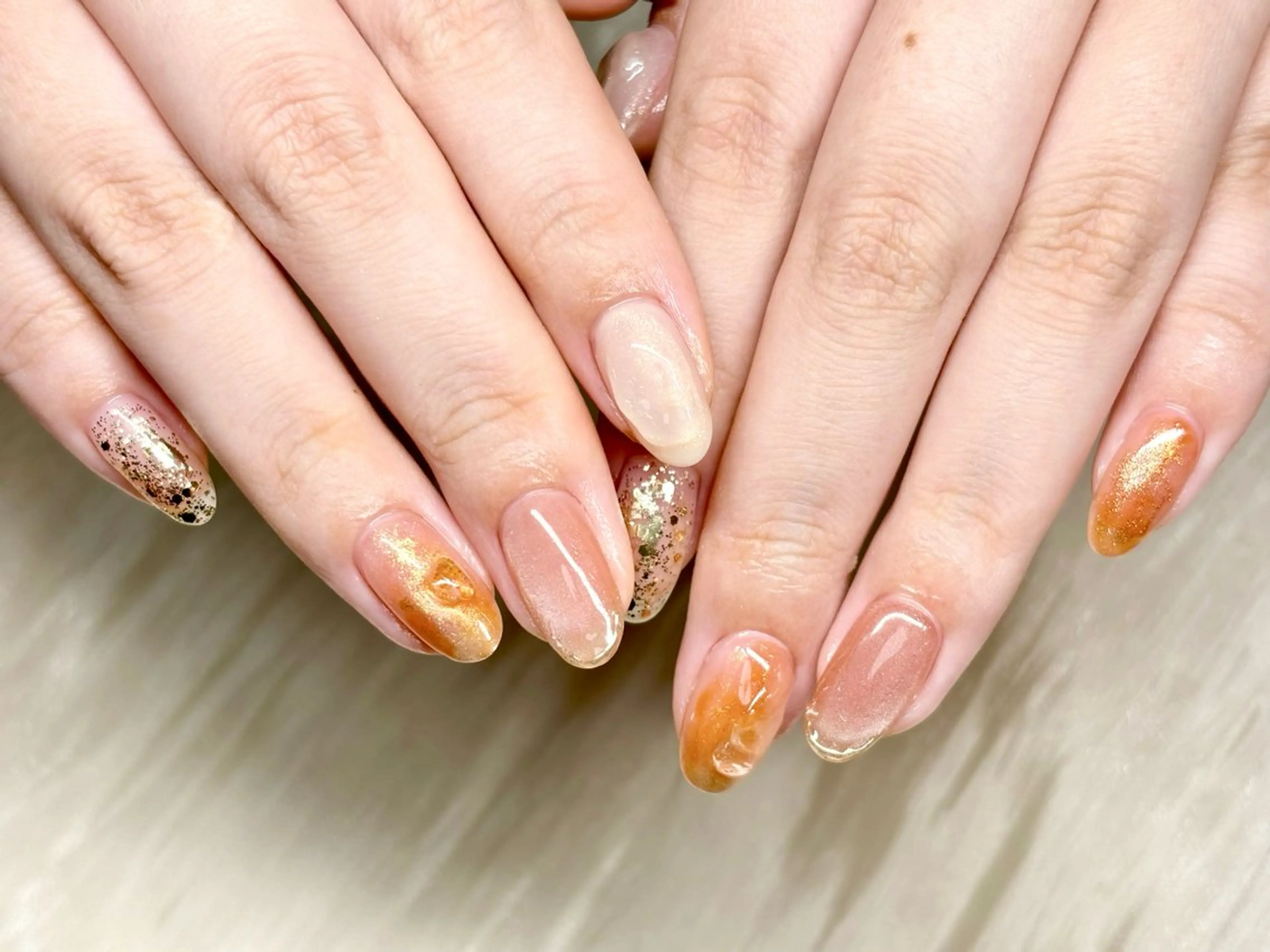 ネイル マグネットネイル ミラーネイル 持ち込み ニュアンスネイル N.KIRARI hanaのネイルデザイン