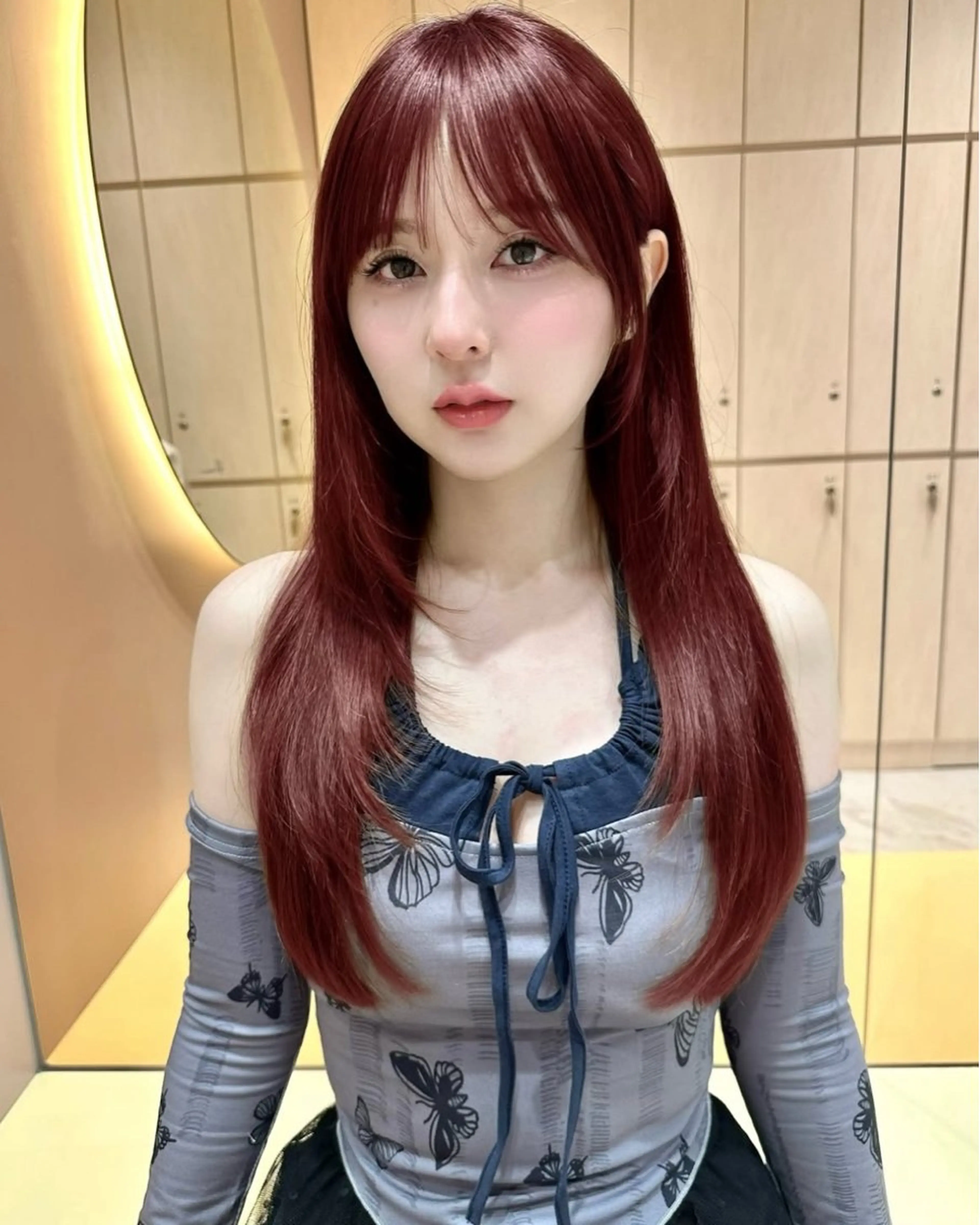 ロング カラー 透明感カラー ダブルカラー カット ヘアカラー トリートメント 大宮韓国風レイヤー 吉田こうすけのヘアスタイル