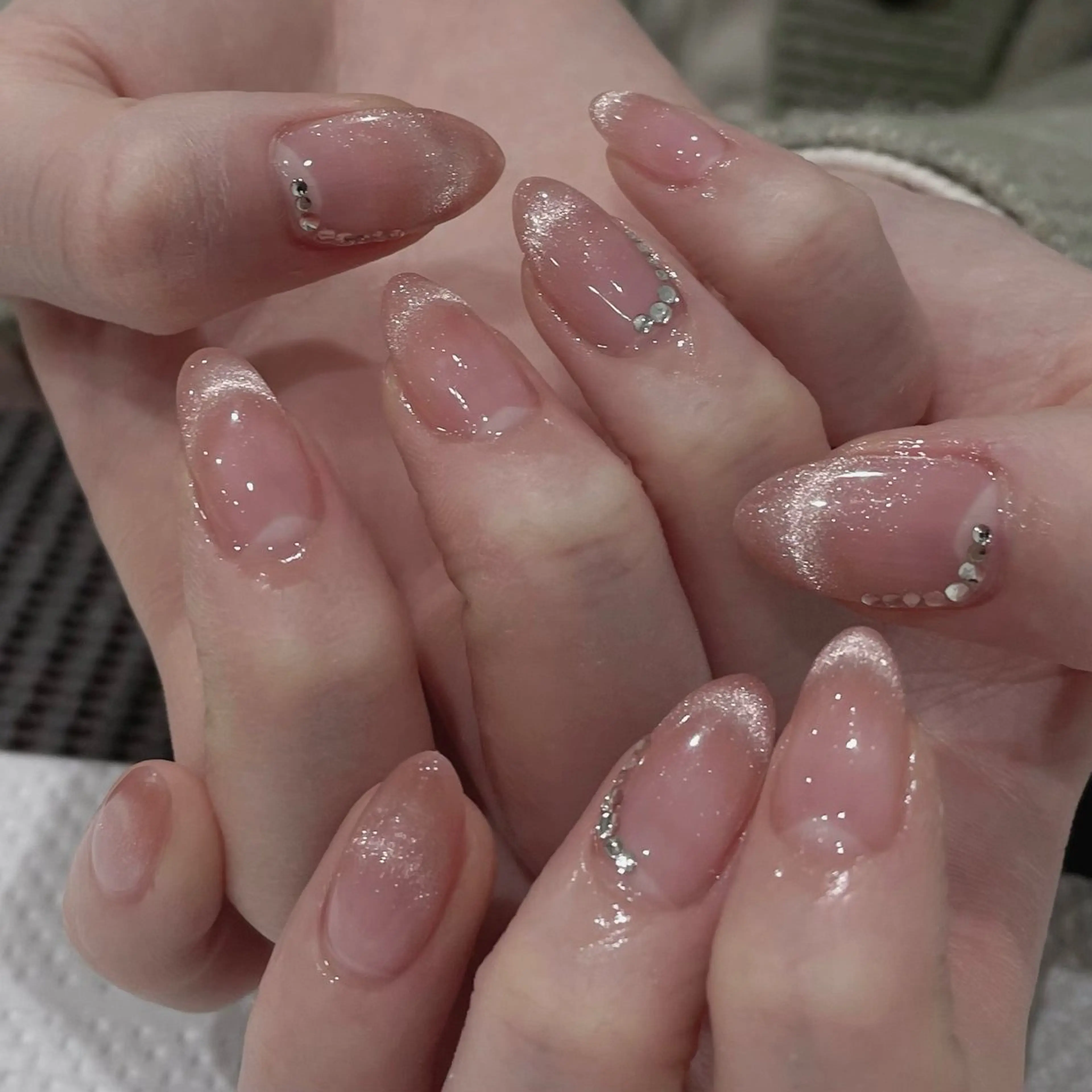 ネイル フレンチネイル マグネットネイル マグネットフレンチ ハンドネイル Ricnail☾ ayanoのネイルデザイン