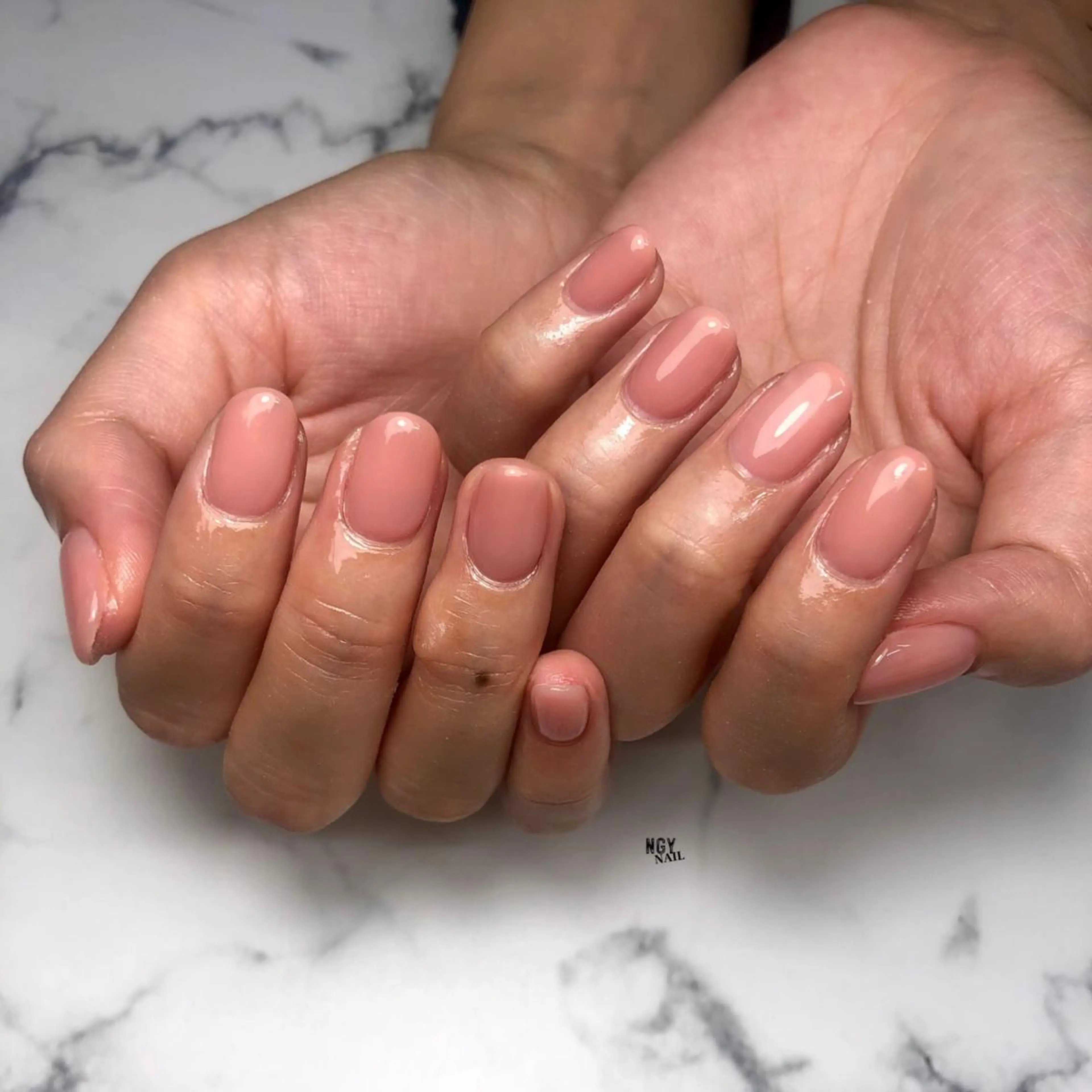 ネイル ジェルネイル オフィスネイル ワンカラーネイル パラジェル ピンク ハンドネイル NAIL NOWのネイルデザイン