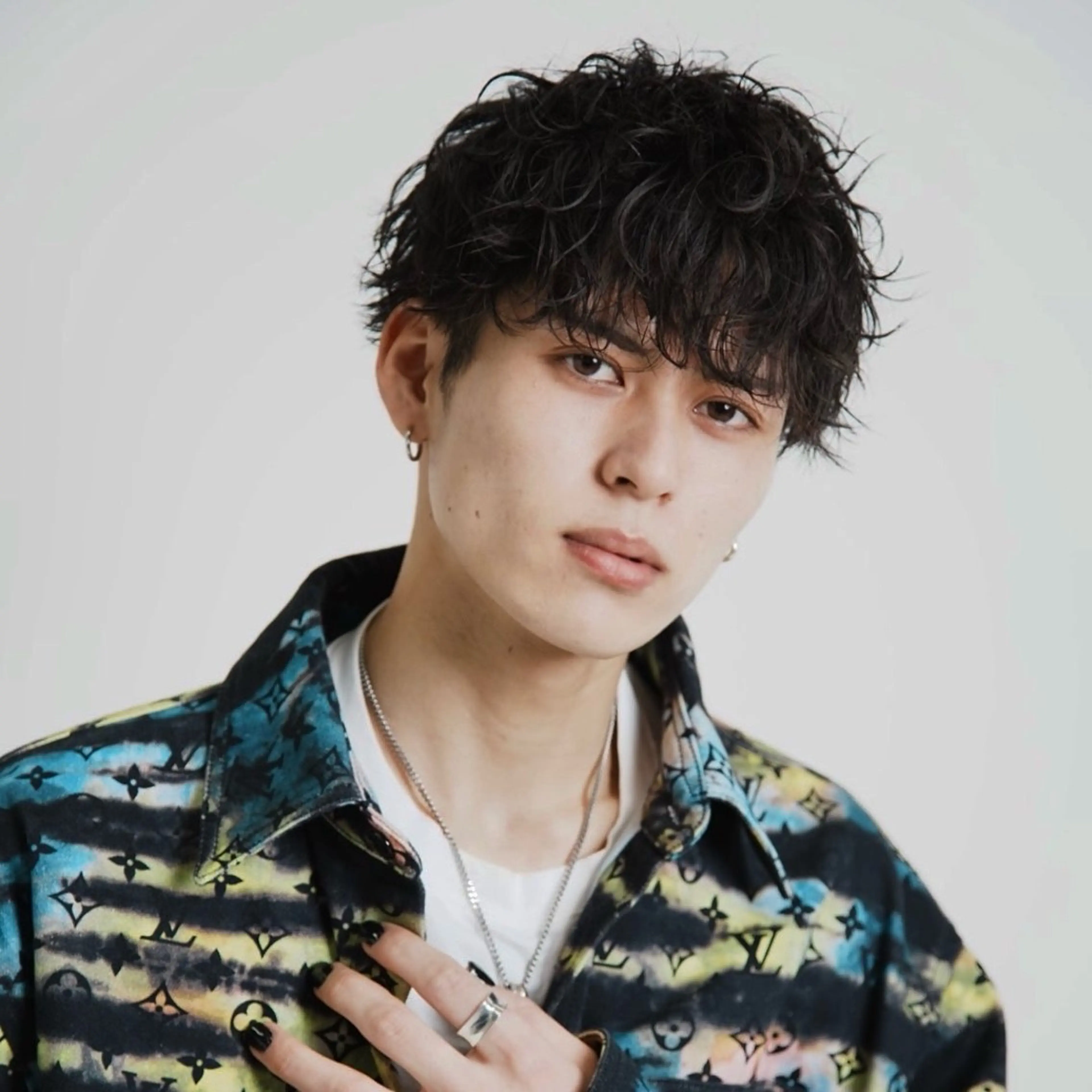 ミディアム カラー パーマ メンズ カット パーマ トリートメント シースルーマッシュ/ メンズ/KYOHEIのヘアスタイル