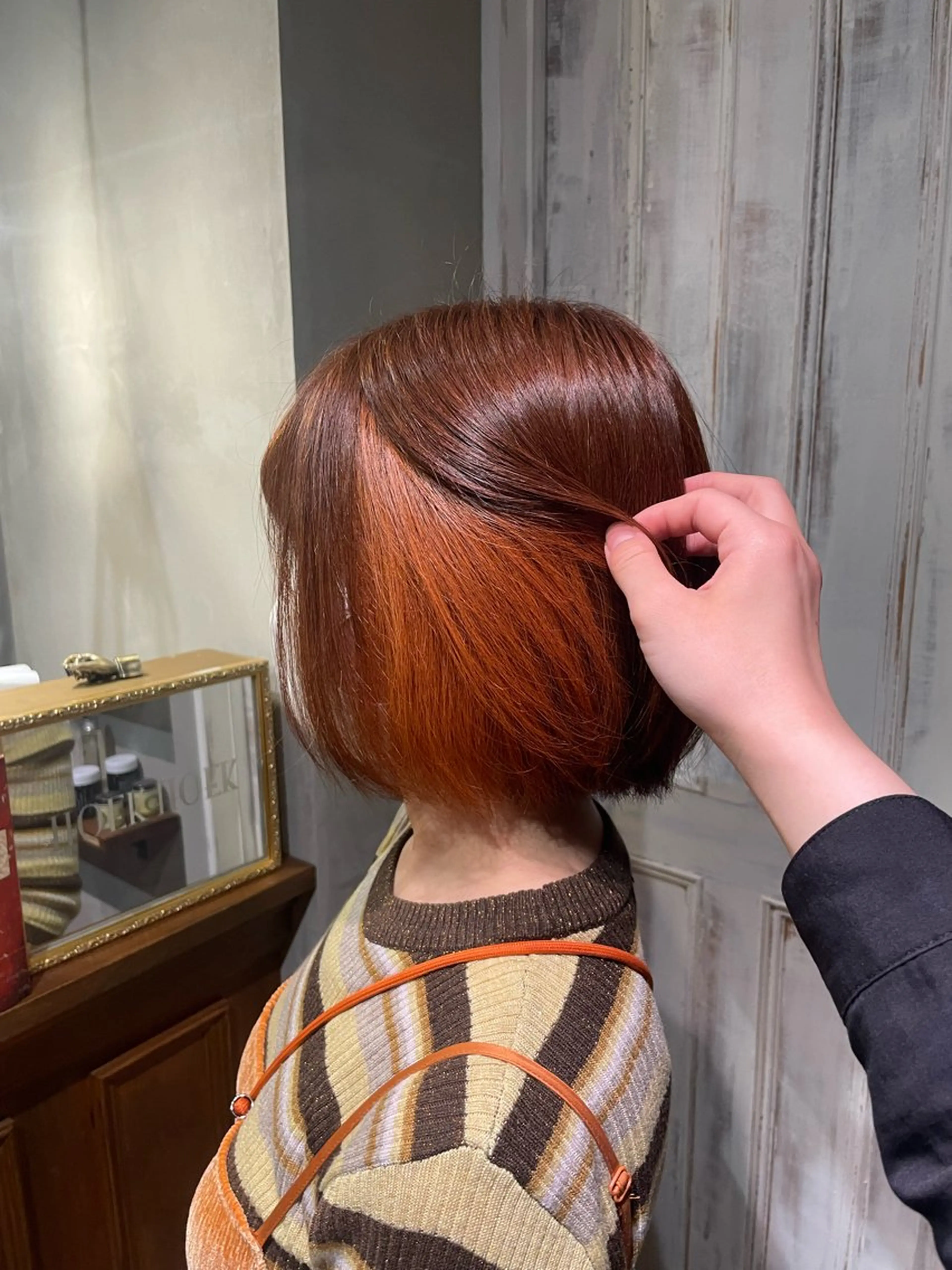 ショート カラー オレンジ ヘアカラー saya 🧸 カット/縮毛矯正のヘアスタイル