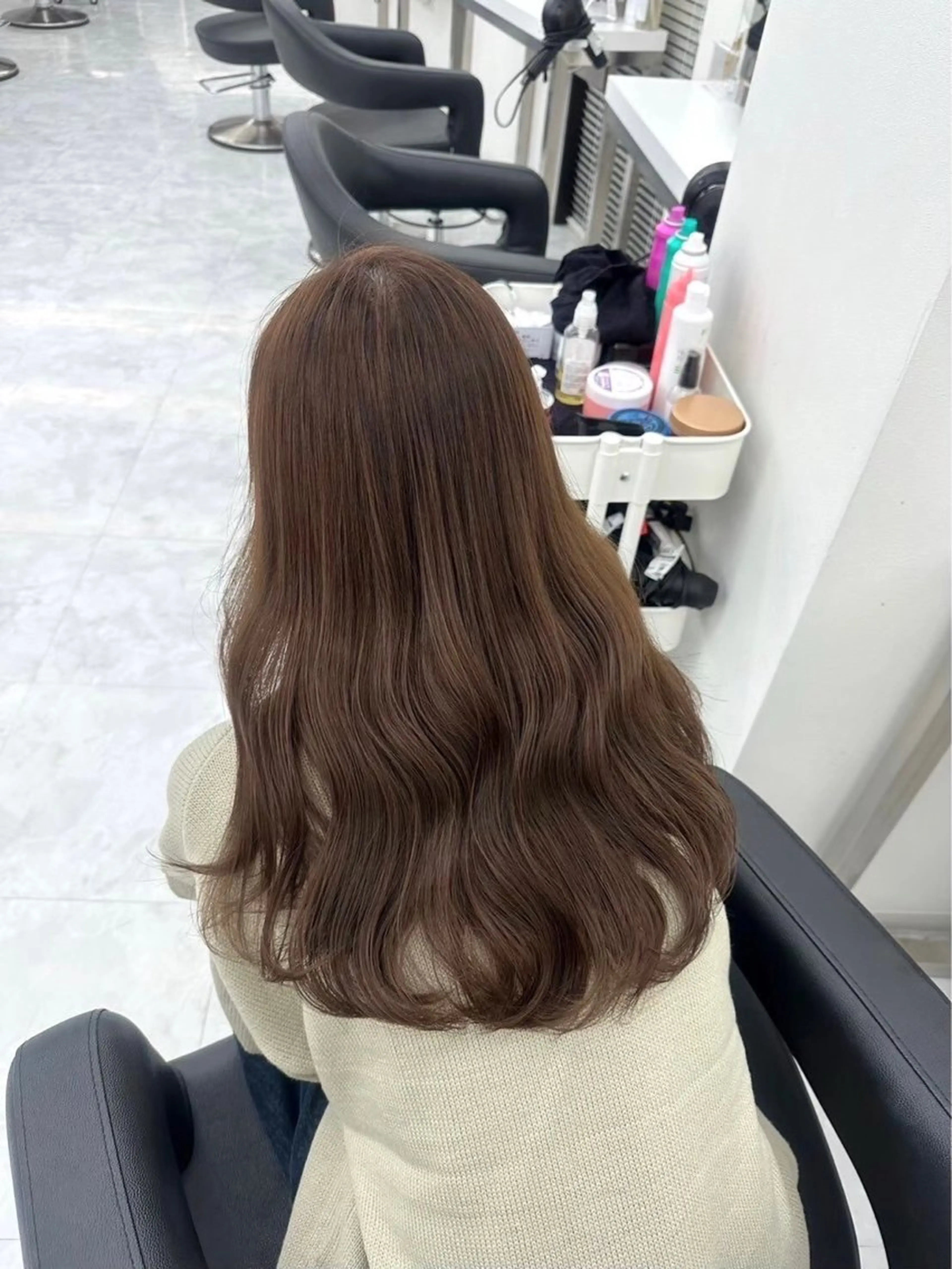 ロング カラー ブリーチ ブラウンカラー ダブルカラー ブリーチなしカラー 大人上品ベージュ 🎀HARUNAのヘアスタイル