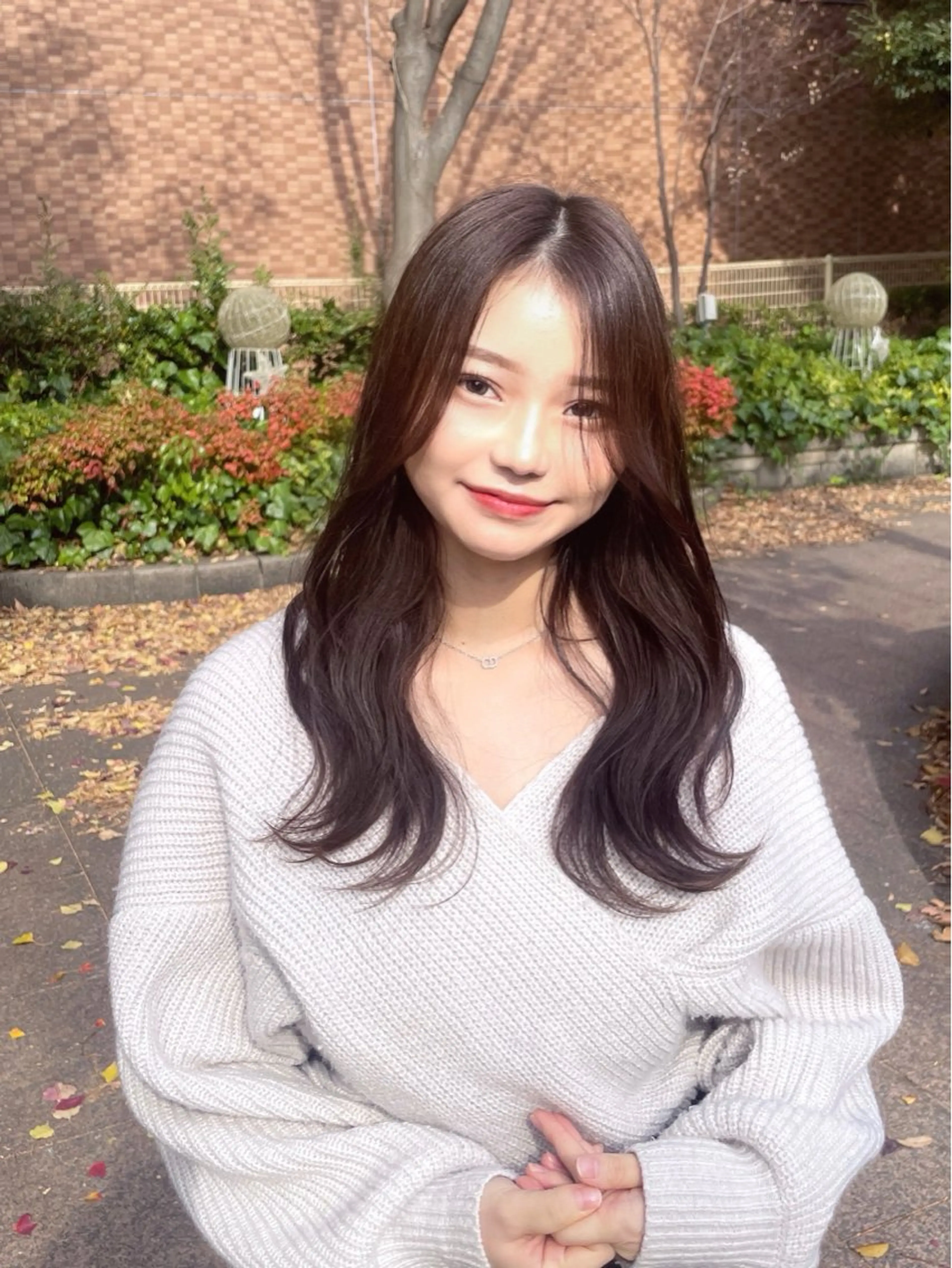 ロング カラー カット ヘアカラー トリートメント 西村 れいのヘアスタイル