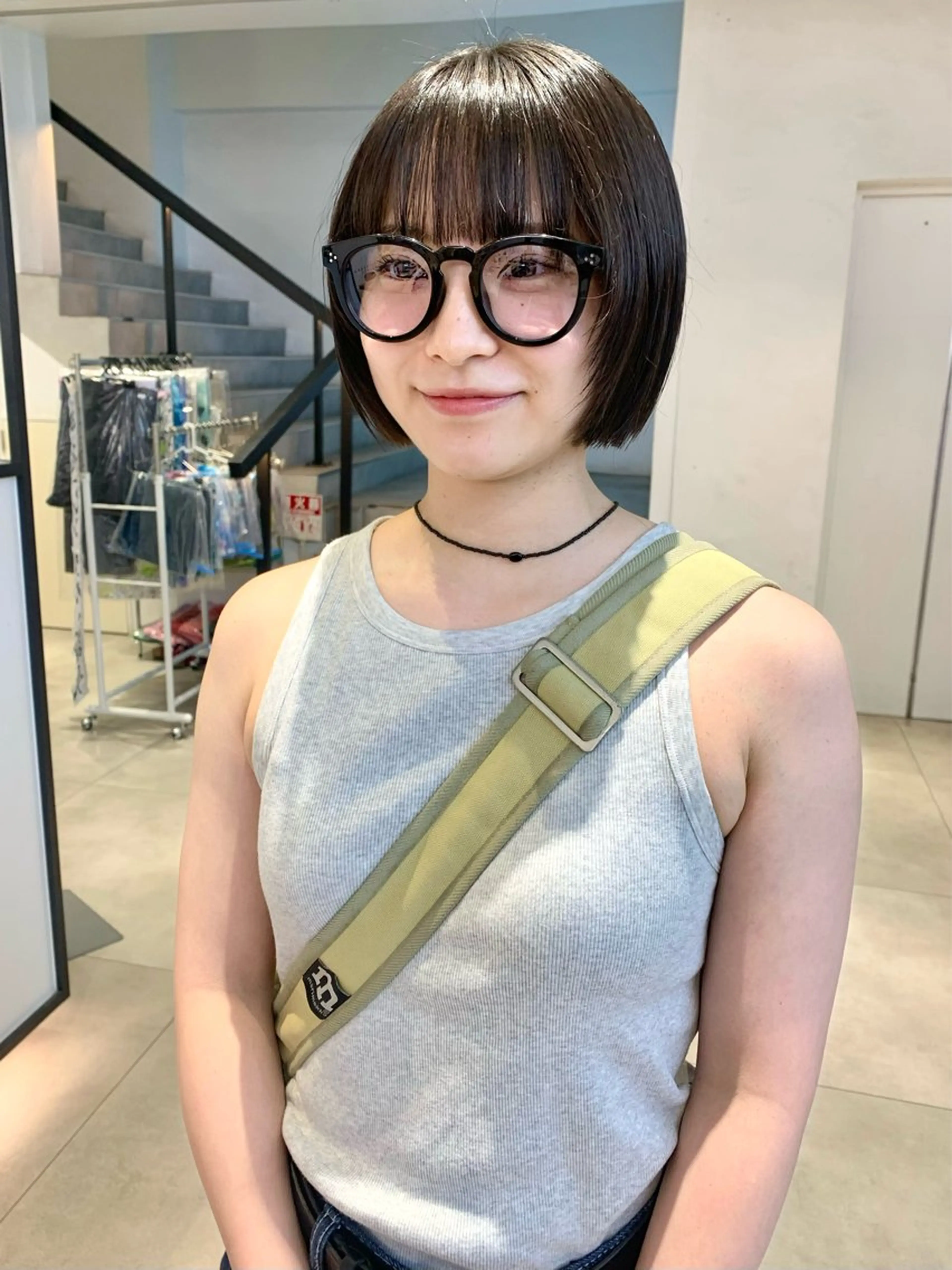 ショート 切りっぱなしボブ ボブ 顔周りカット レイヤーカット カット Kureha/ネイル トレンドヘアのヘアスタイル