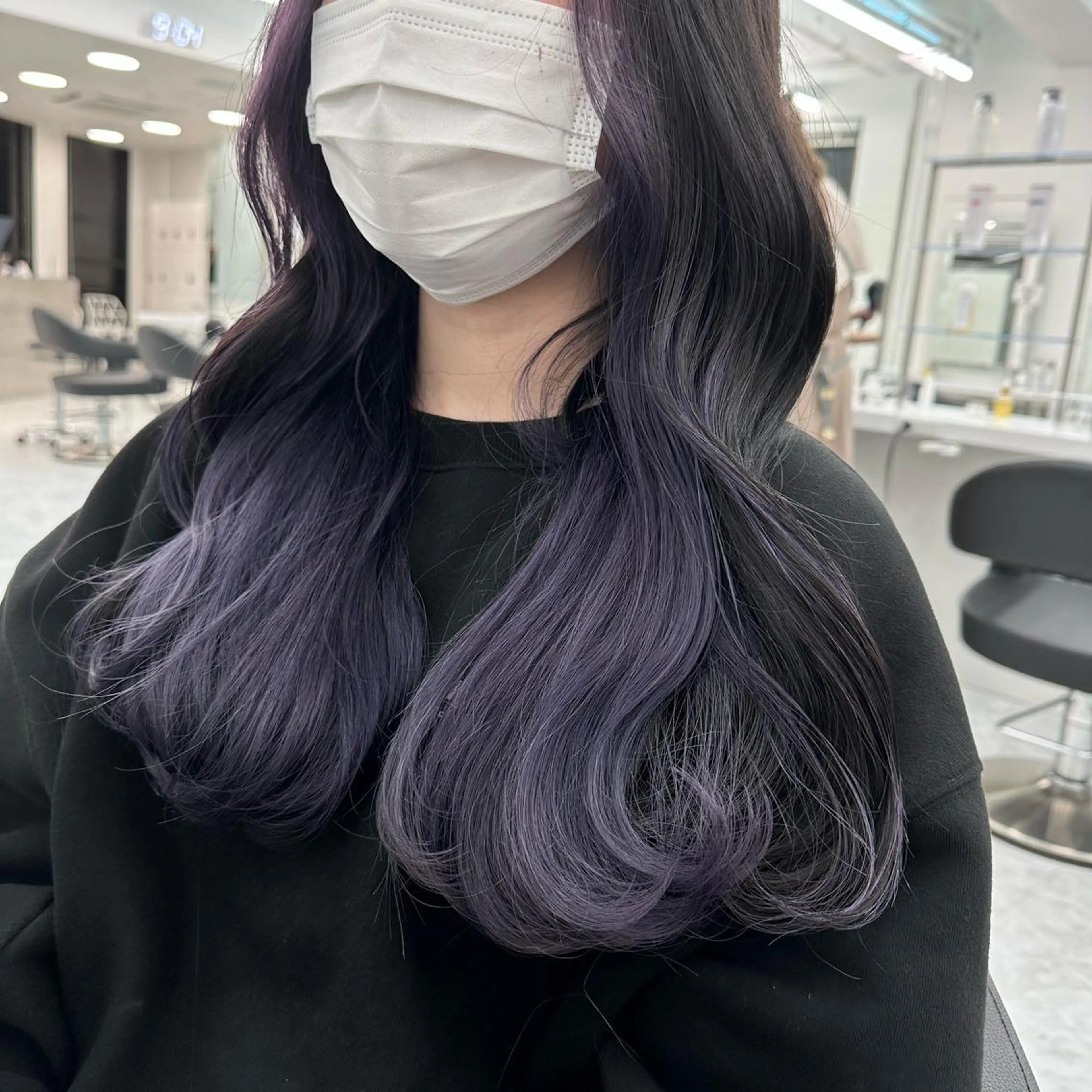 セミロング カラー ヘアカラー トリートメント ケアブリーチ 韓国レイヤーKYONのヘアスタイル