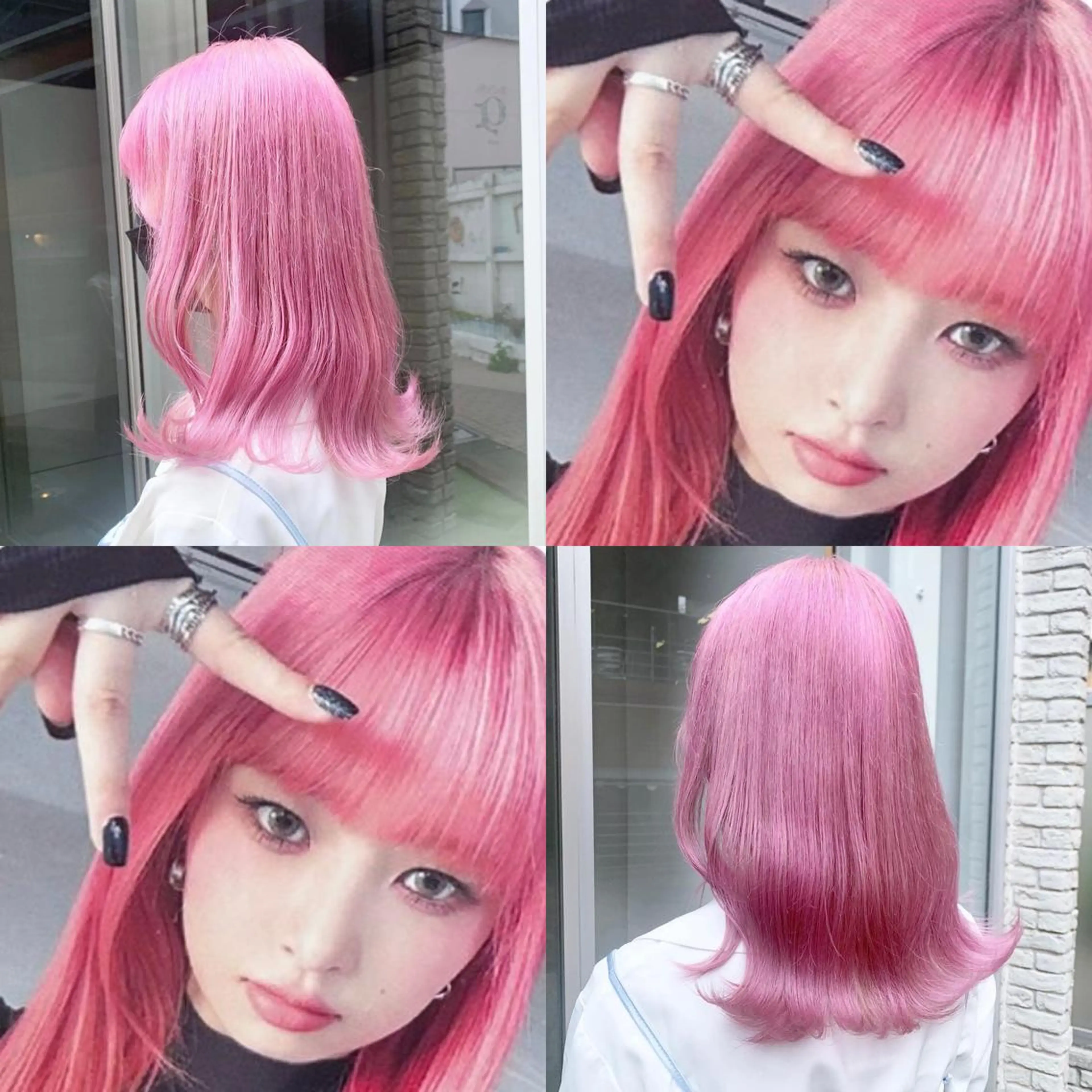 ミディアム カラー カット ヘアカラー ヘッドスパ ヘアセット Qin shaire salon所属・🤍ハイトーンカラー MAKOTO🤍のヘアスタイル