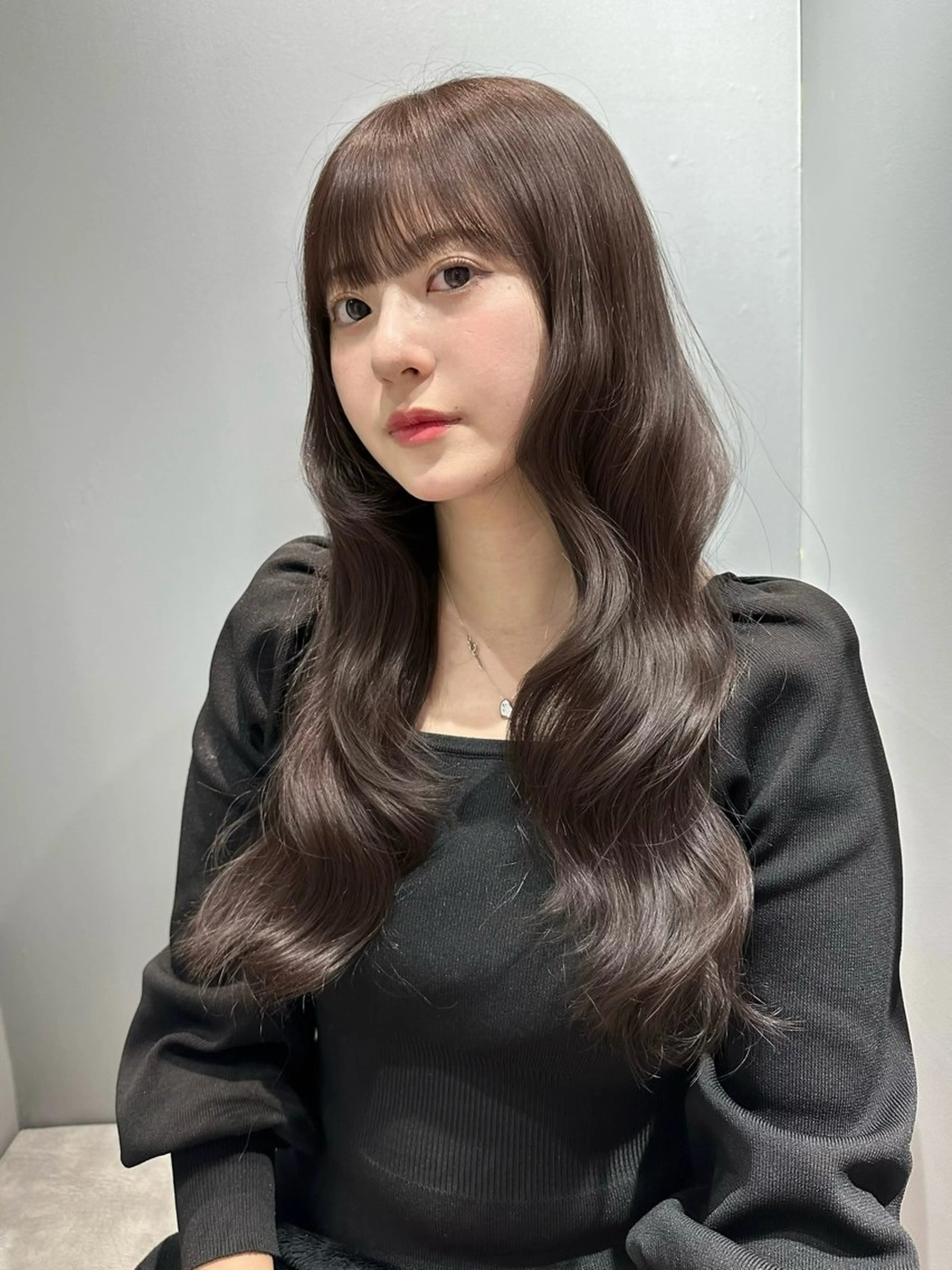 ロング カット ヘアカラー トリートメント 韓国風/ワンホンヘア 髪質改善/MaCoのヘアスタイル