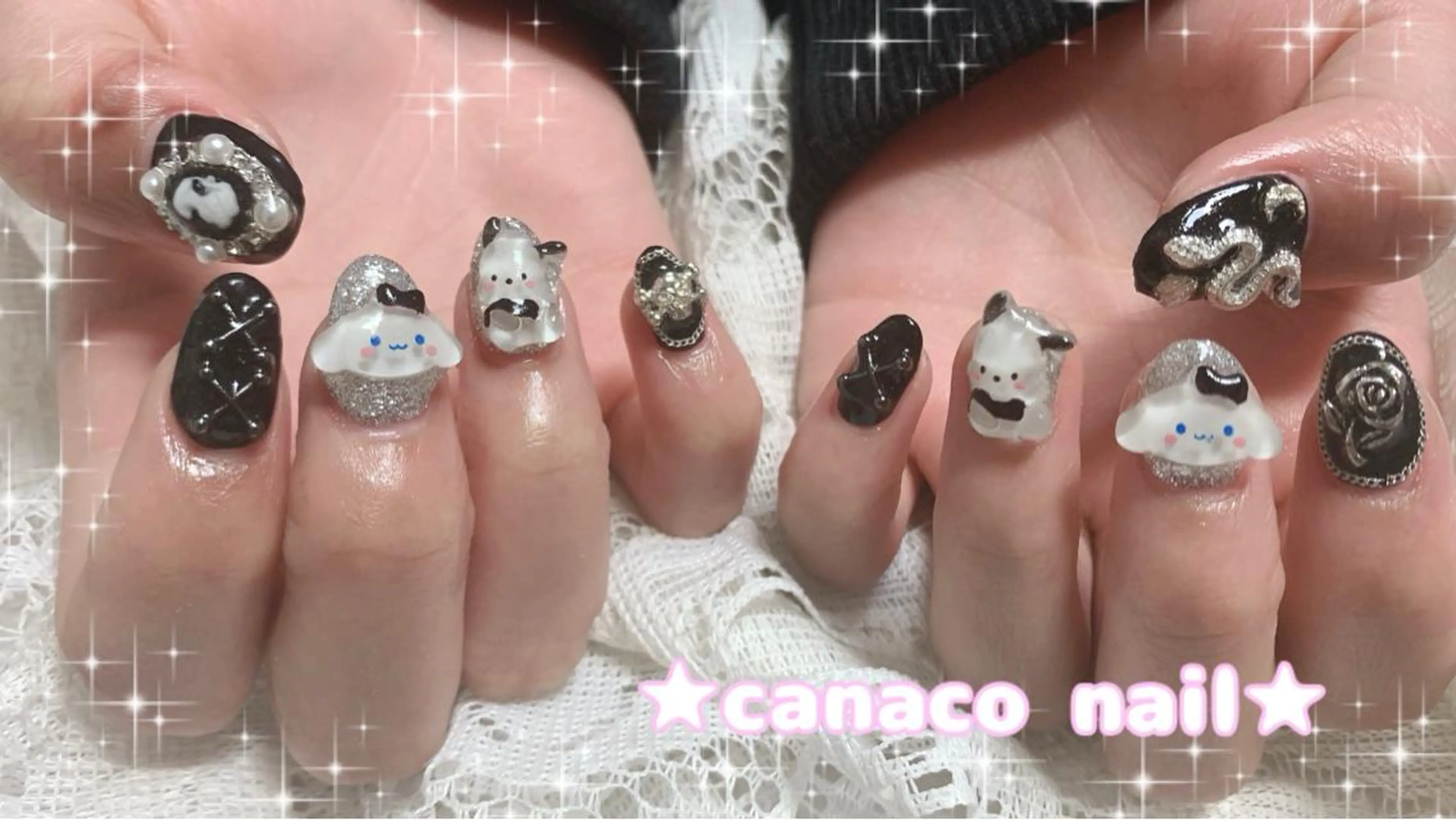 ネイル アートネイル ジェルネイル パラジェル ストーンネイル Felice所属・ベテランネイル cnc nailのネイルデザイン