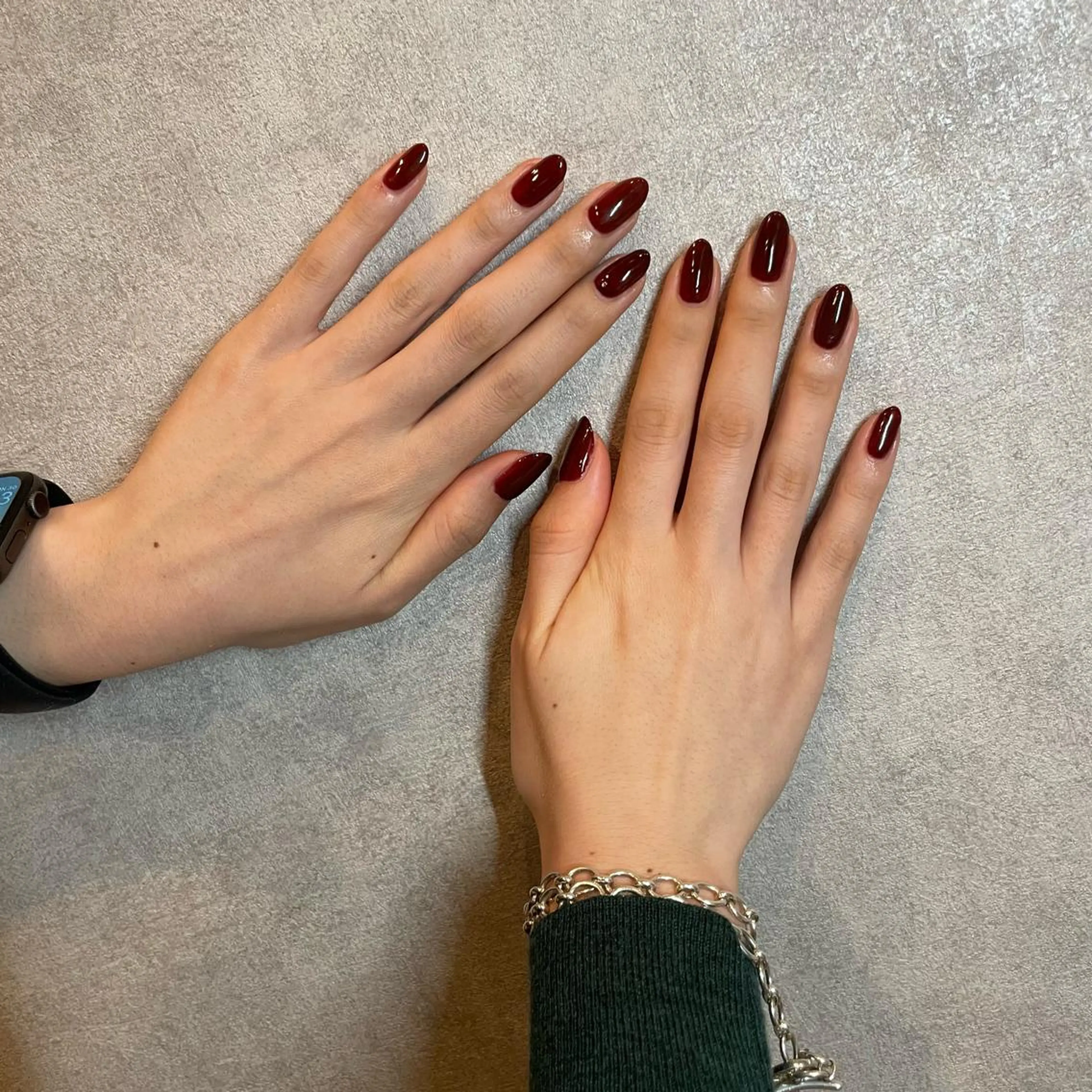 ネイル ボルドー ワンカラーネイル nail 𓂃miyuのネイルデザイン