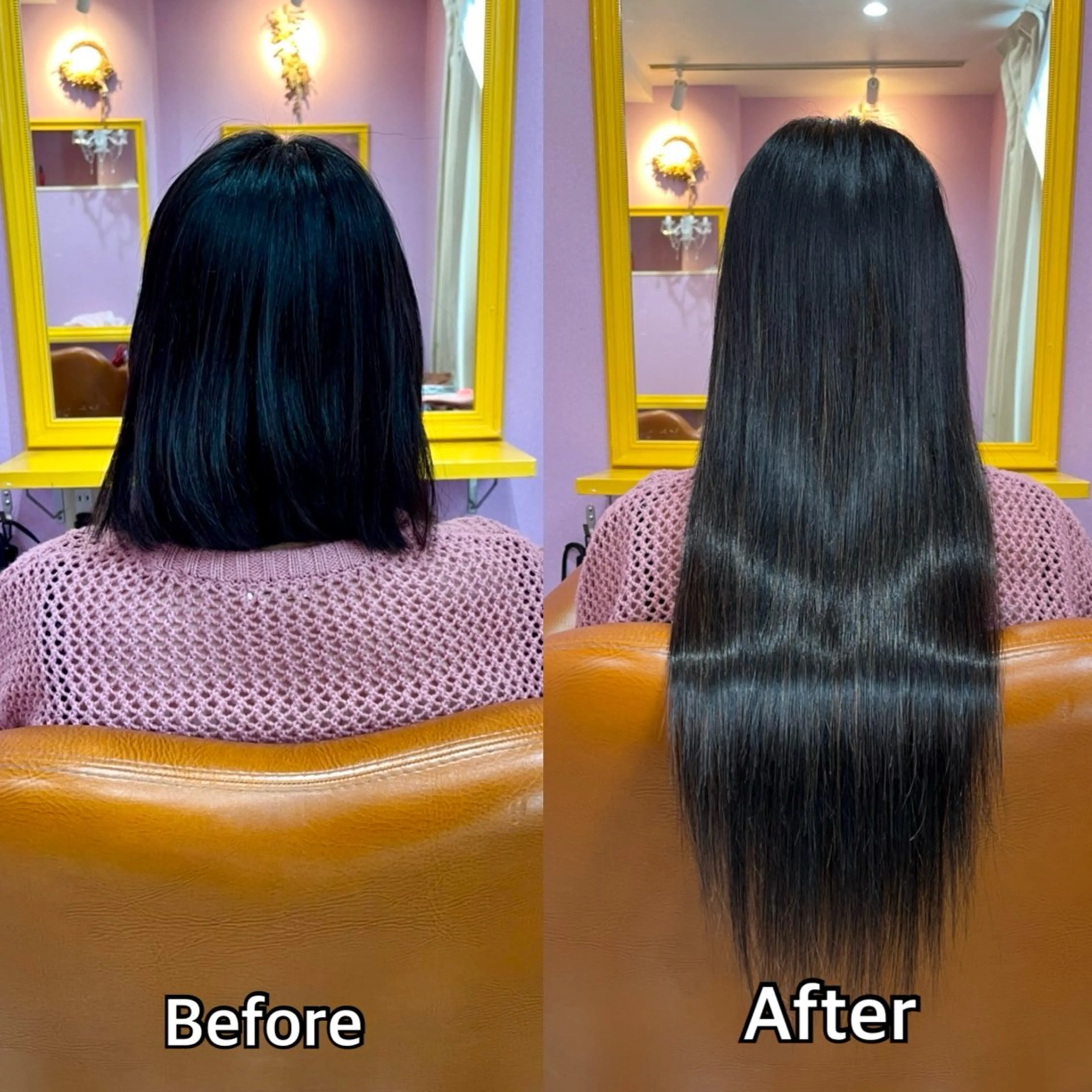 ロング エクステ シール＋ちび編み込み エクステ梅田🐨のヘアスタイル