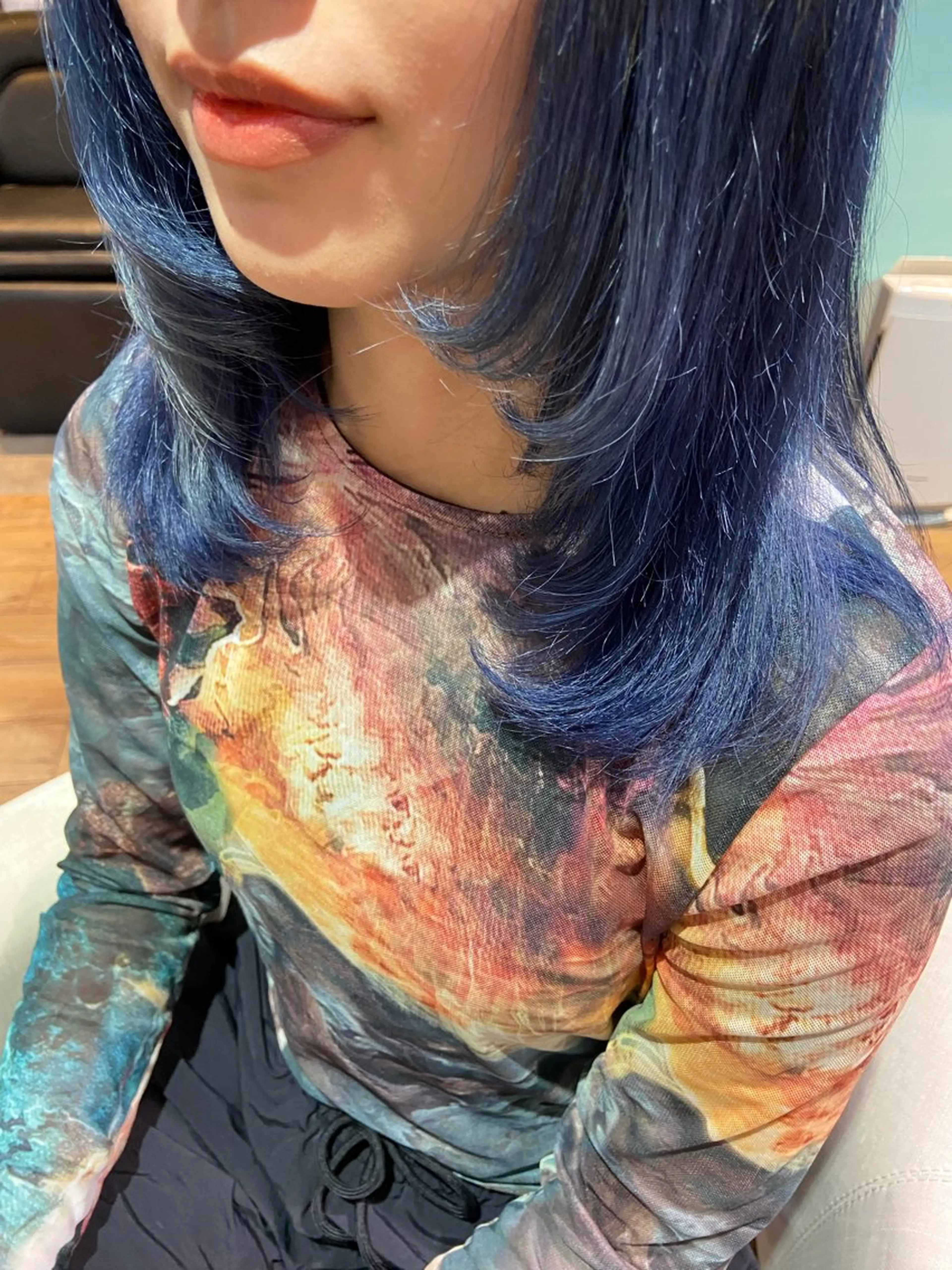 ショート カラー ブルーカラー レイヤーカット ヘアカラー トリートメント 🧸プルエクステ❤︎ ネイルKAO🧸のヘアスタイル
