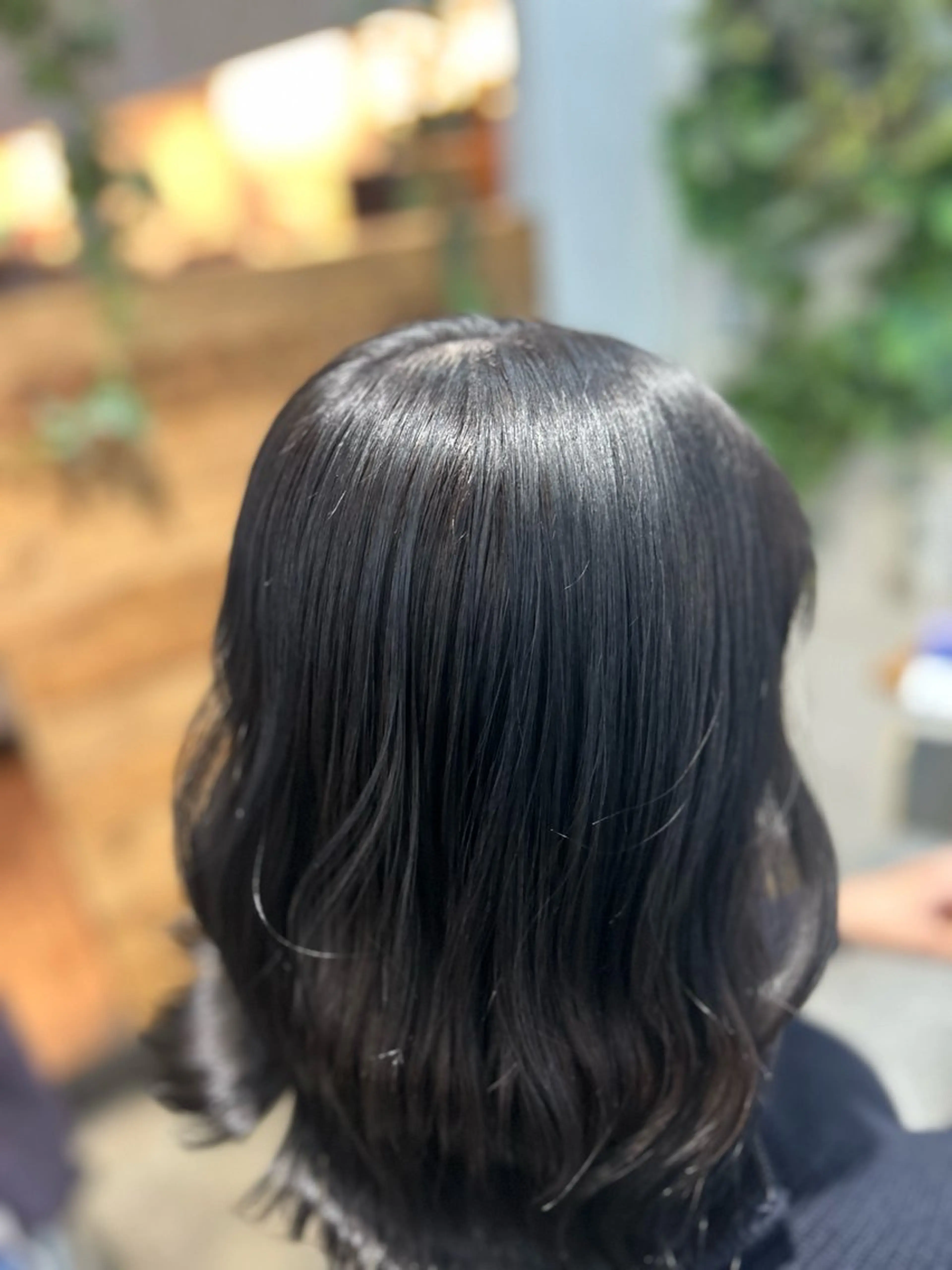 ミディアム カラー 黒髪 透明感カラー ヘアカラー トリートメント 暖色/レイヤー 🦋MIYUUのヘアスタイル