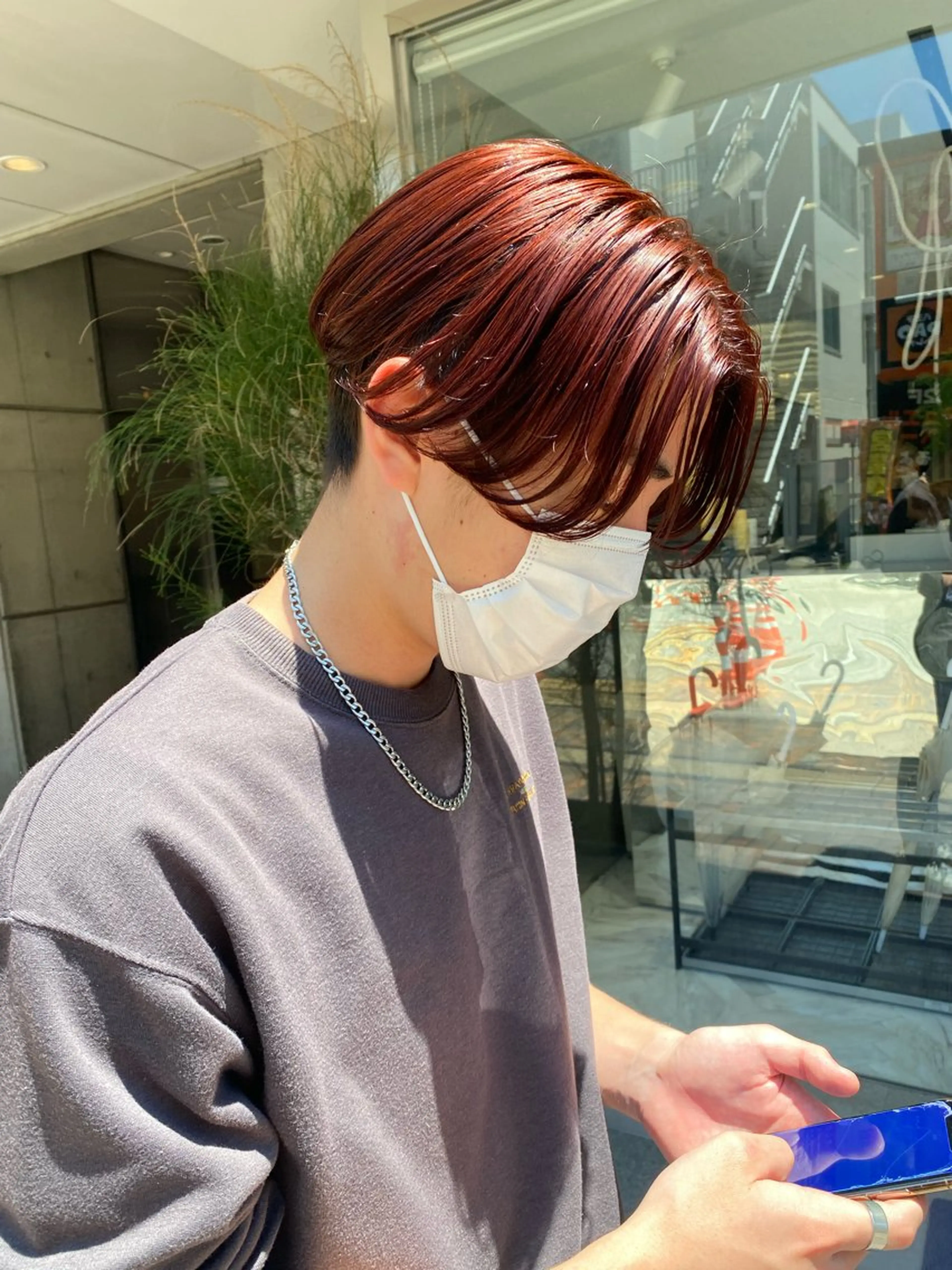 ショート カラー メンズ メンズメッシュ メンズパーマ メンズツイストパーマ 波巻きパーマ メッシュ ヘアカラー カラーモデル⚡️ REONのヘアスタイル