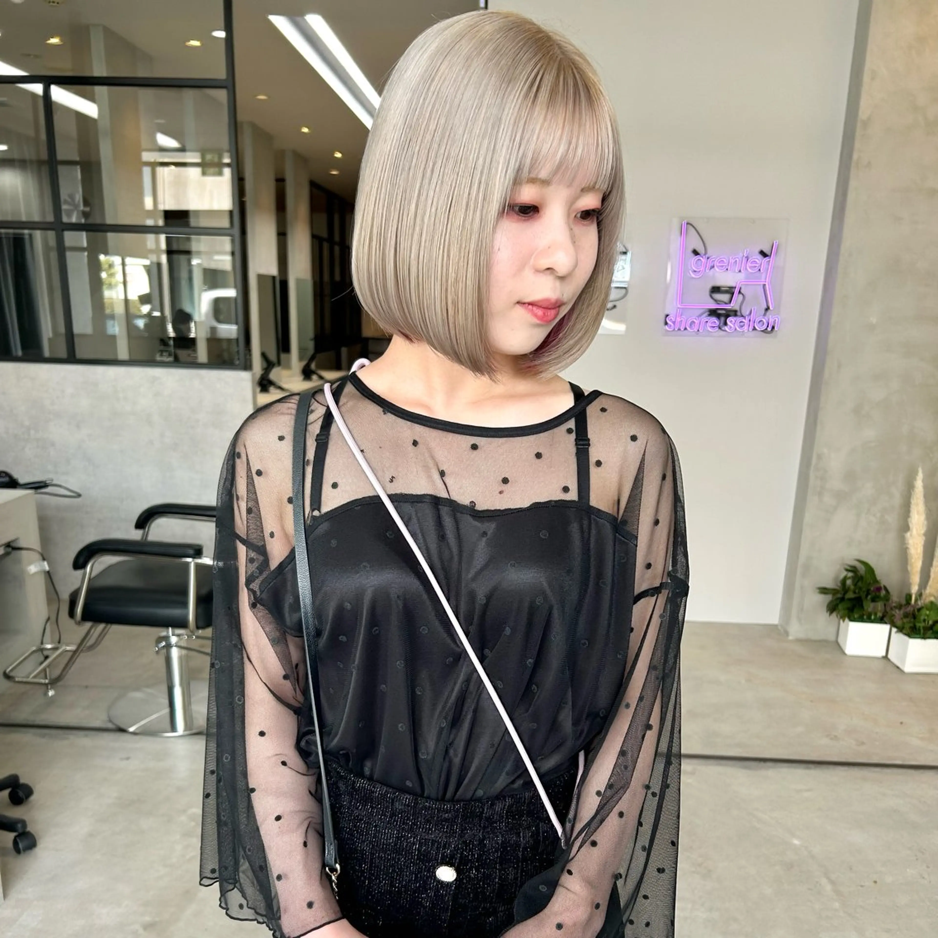 ミディアム カラー ヘアカラー トリートメント mood tatemachiのヘアスタイル