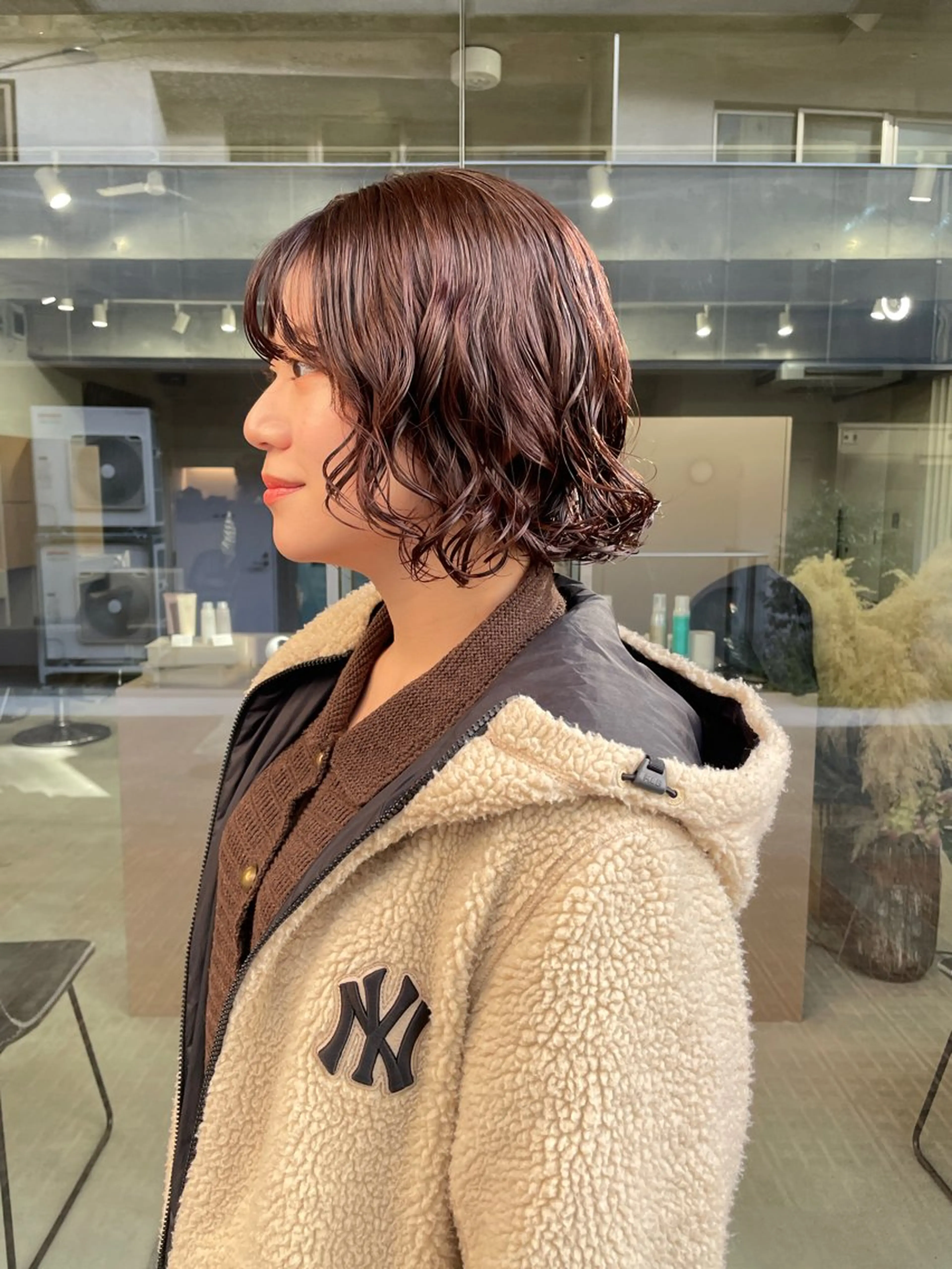 ミディアム カラー パーマ カット パーマ 表参道/ 透明感 colorのヘアスタイル