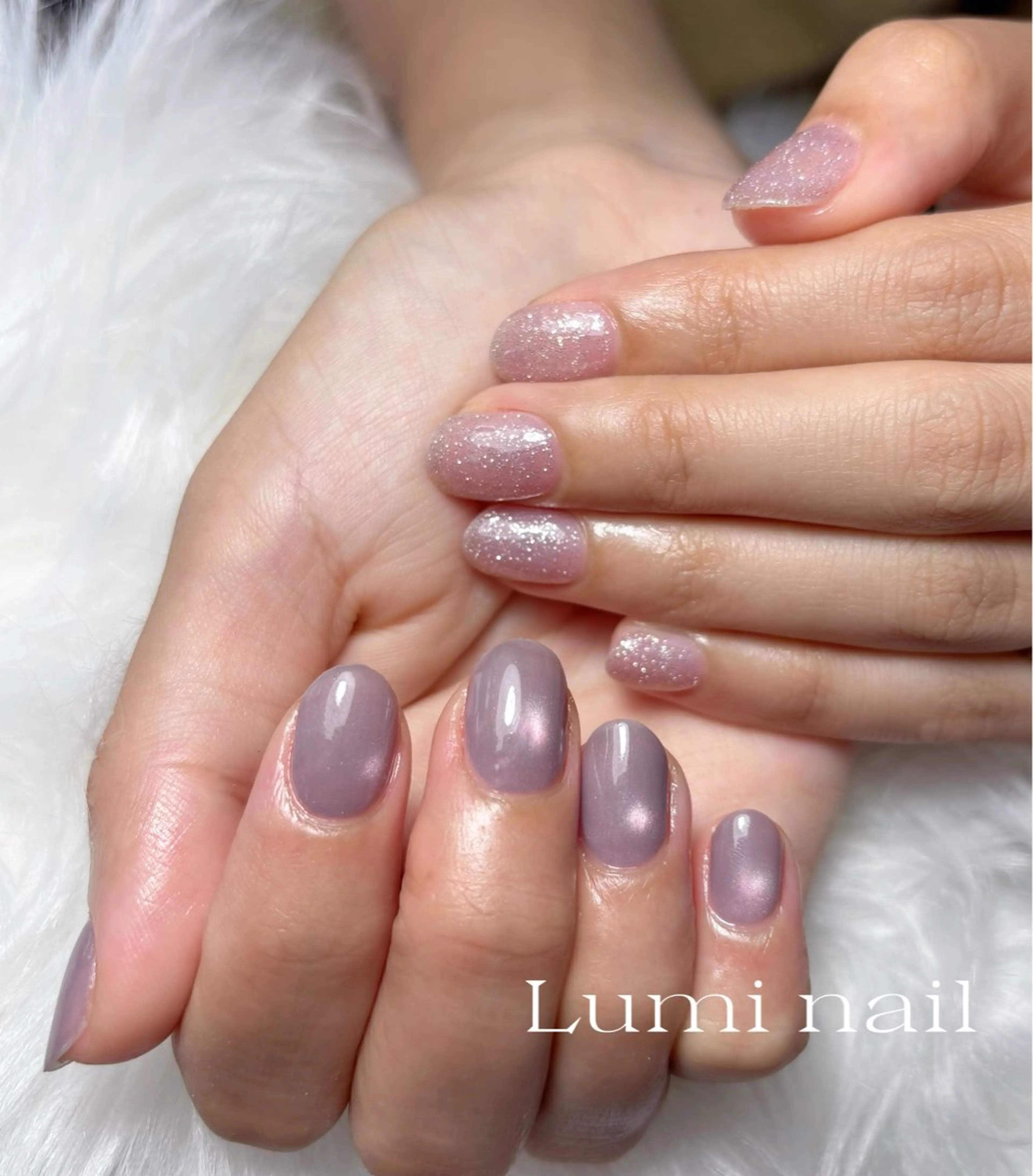 ネイル フラッシュネイル 氷ネイル・うるうるネイル キラキラネイル マグネットネイル Luminail 新小岩のネイルデザイン