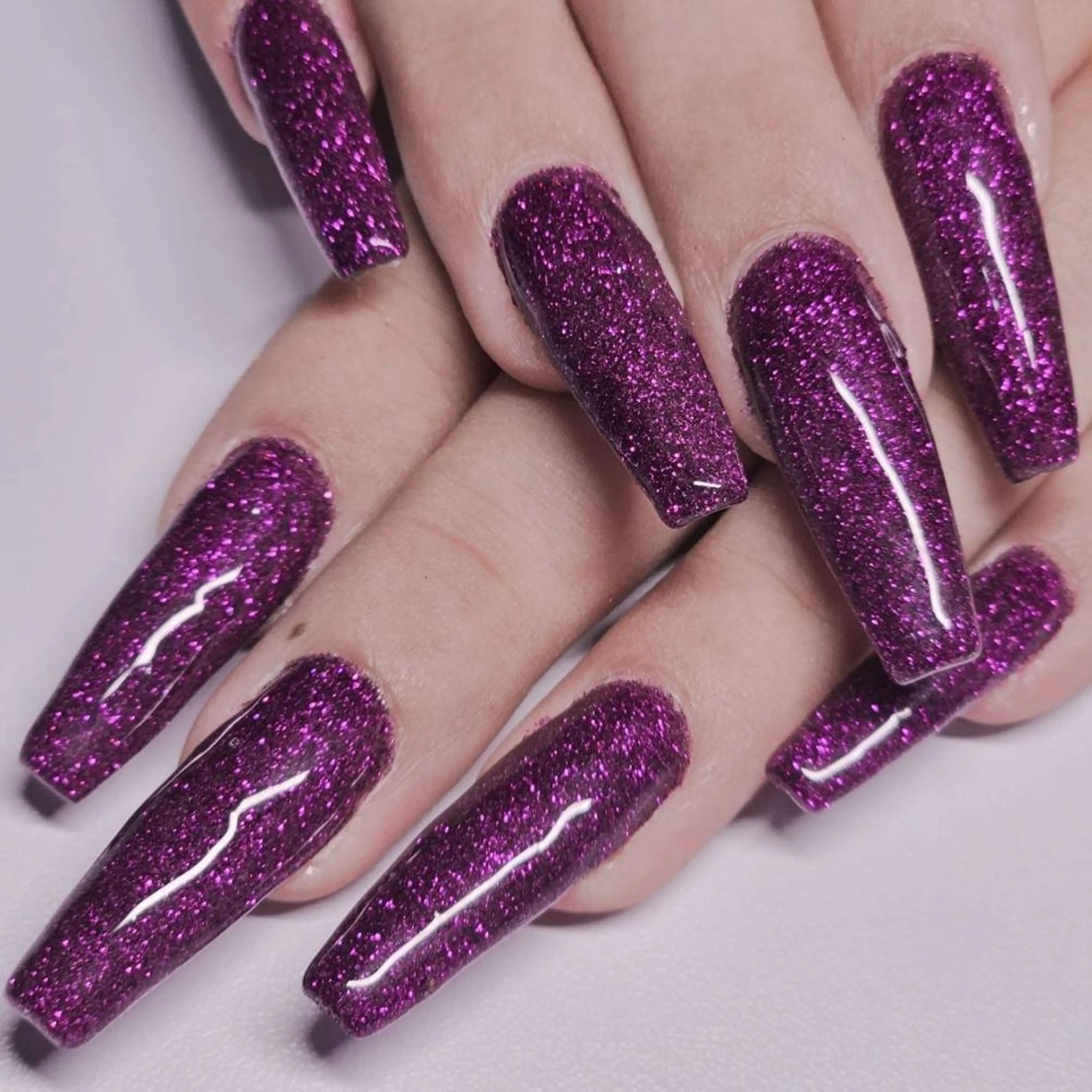 ネイル ハロウィン ラメ(グリッター) ワンカラーネイル パープル ハンドネイル よしだ ひろきのネイルデザイン