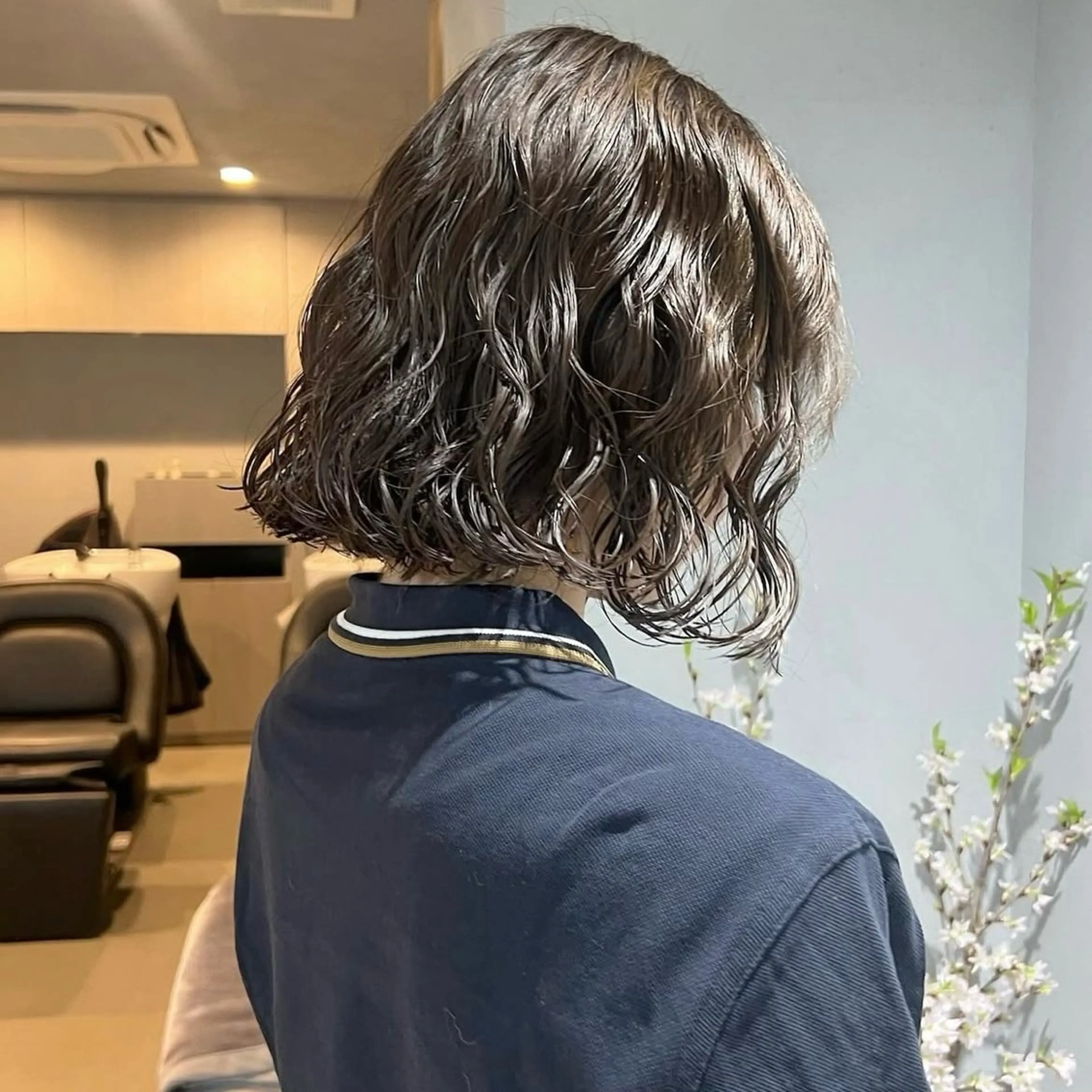 ミディアム カラー パーマ akane/ボブ /オリーブ/ブラウンのヘアスタイル