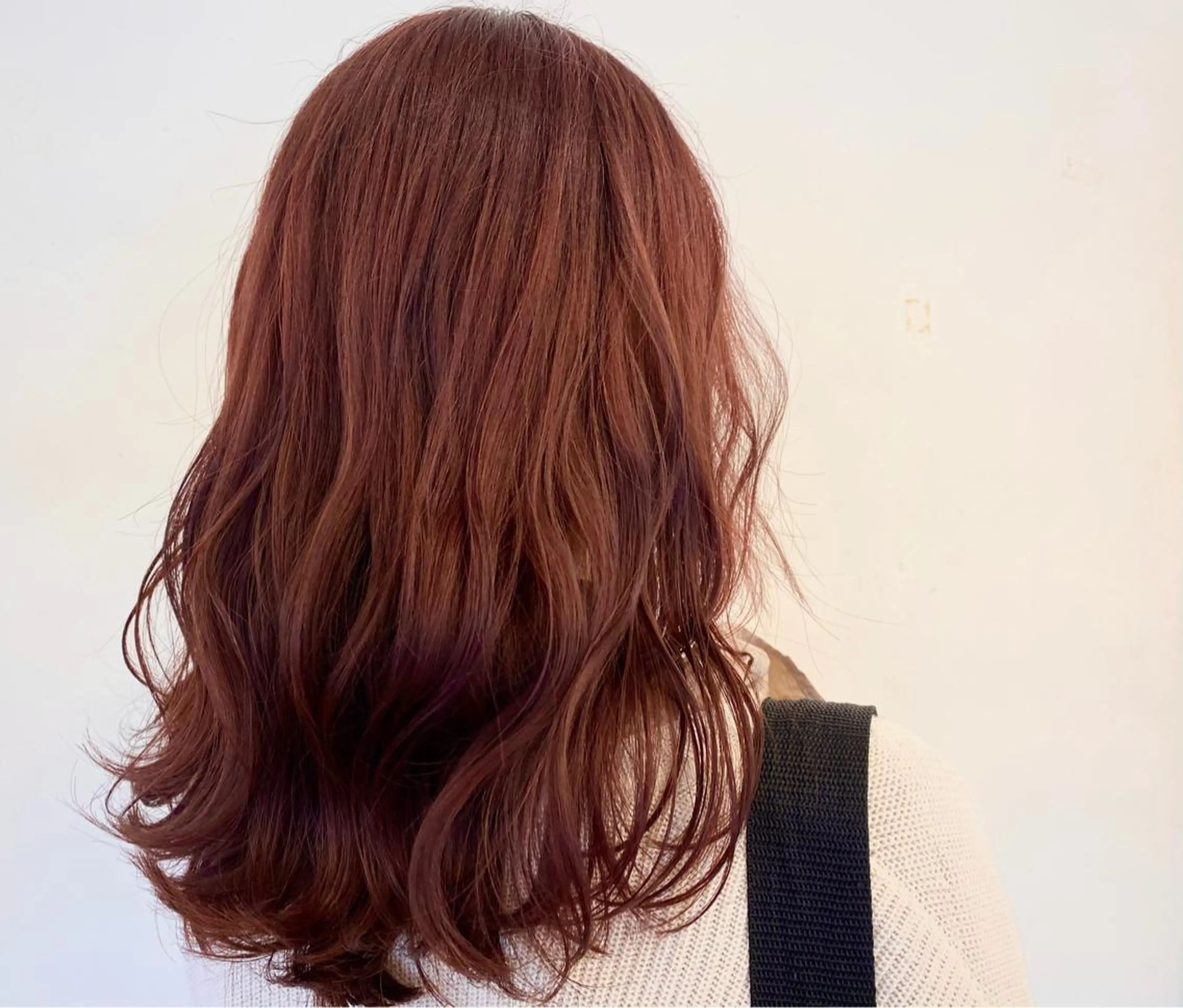 ミディアム カラー ブラウンカラー レッドカラー レッドブラウン 上田 和紀子のヘアスタイル