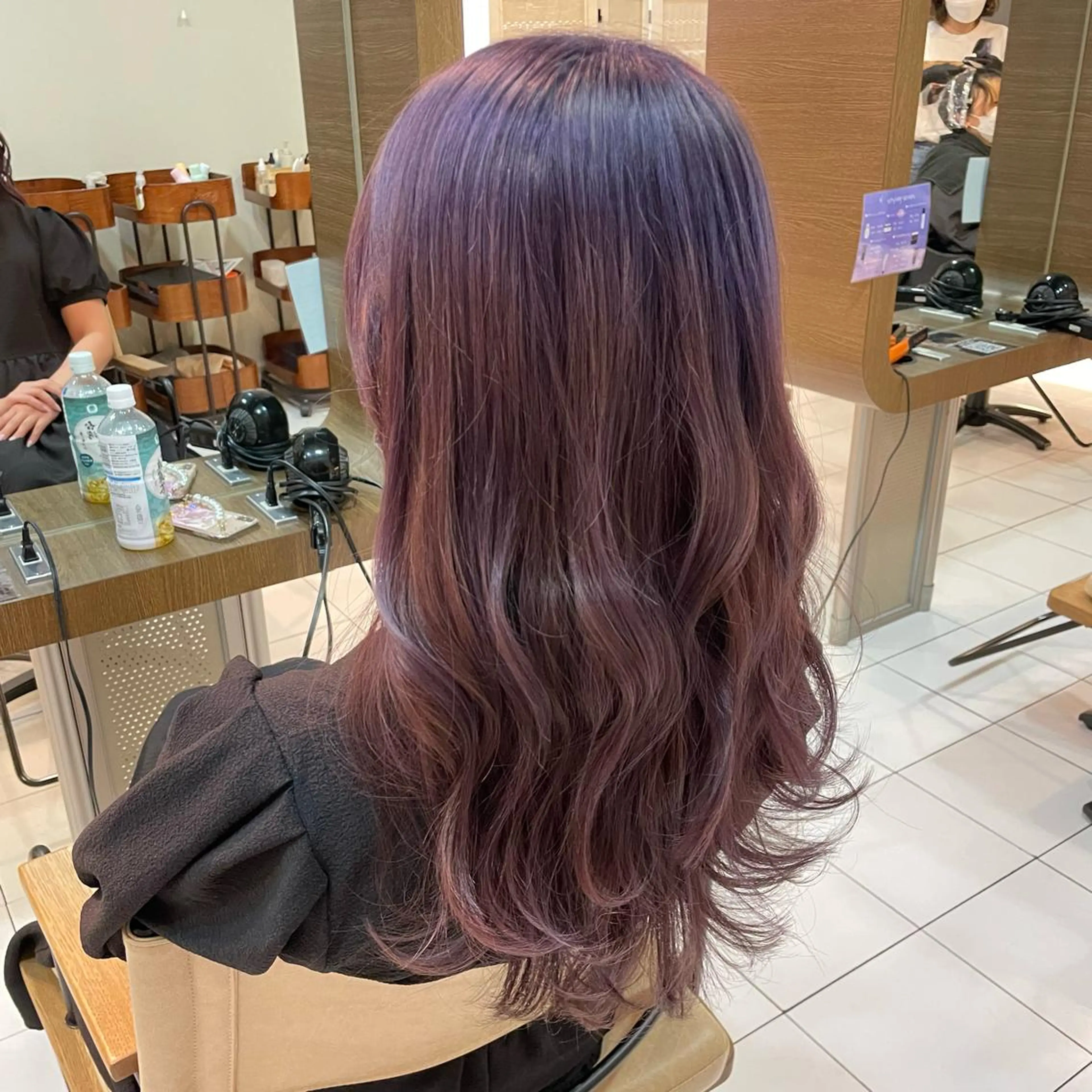 ロング カラー ブリーチ ピンクカラー パープルカラー 透明感カラー/ 寺田千雅子のヘアスタイル