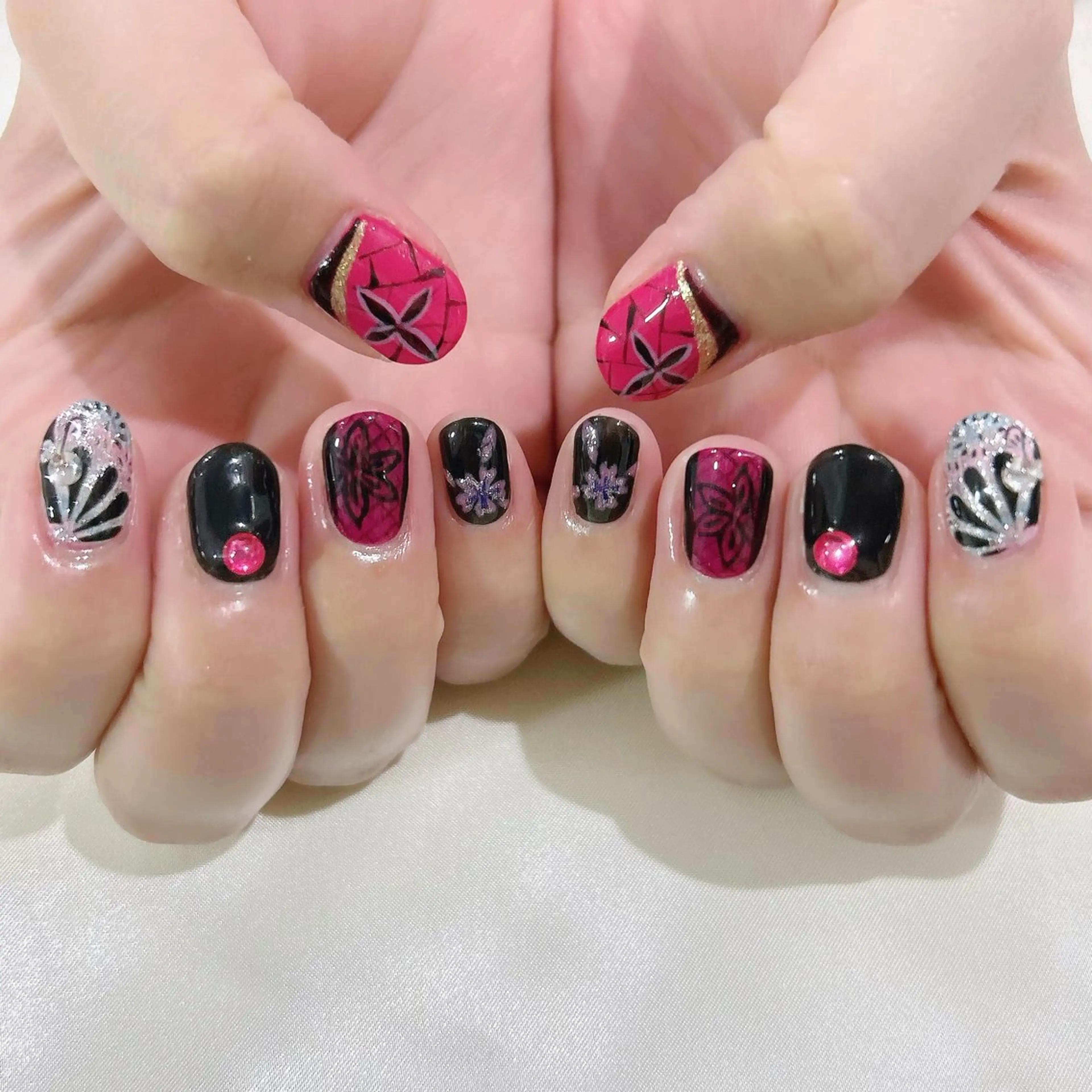 ネイル ジェルネイル パラジェル 冬ネイル ハンドネイル Nail Kのネイルデザイン